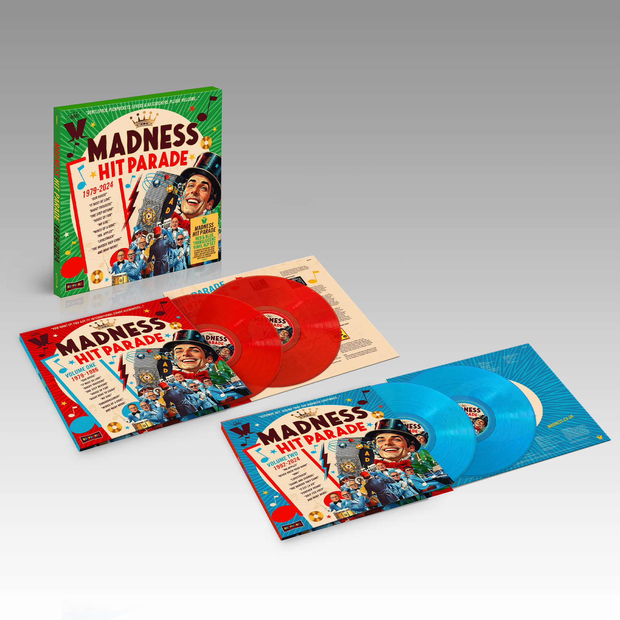 Madness - Hit Parade - Volumes 1&2: 1979 –2024 Translucent Red & Blue Vinyl 4LP