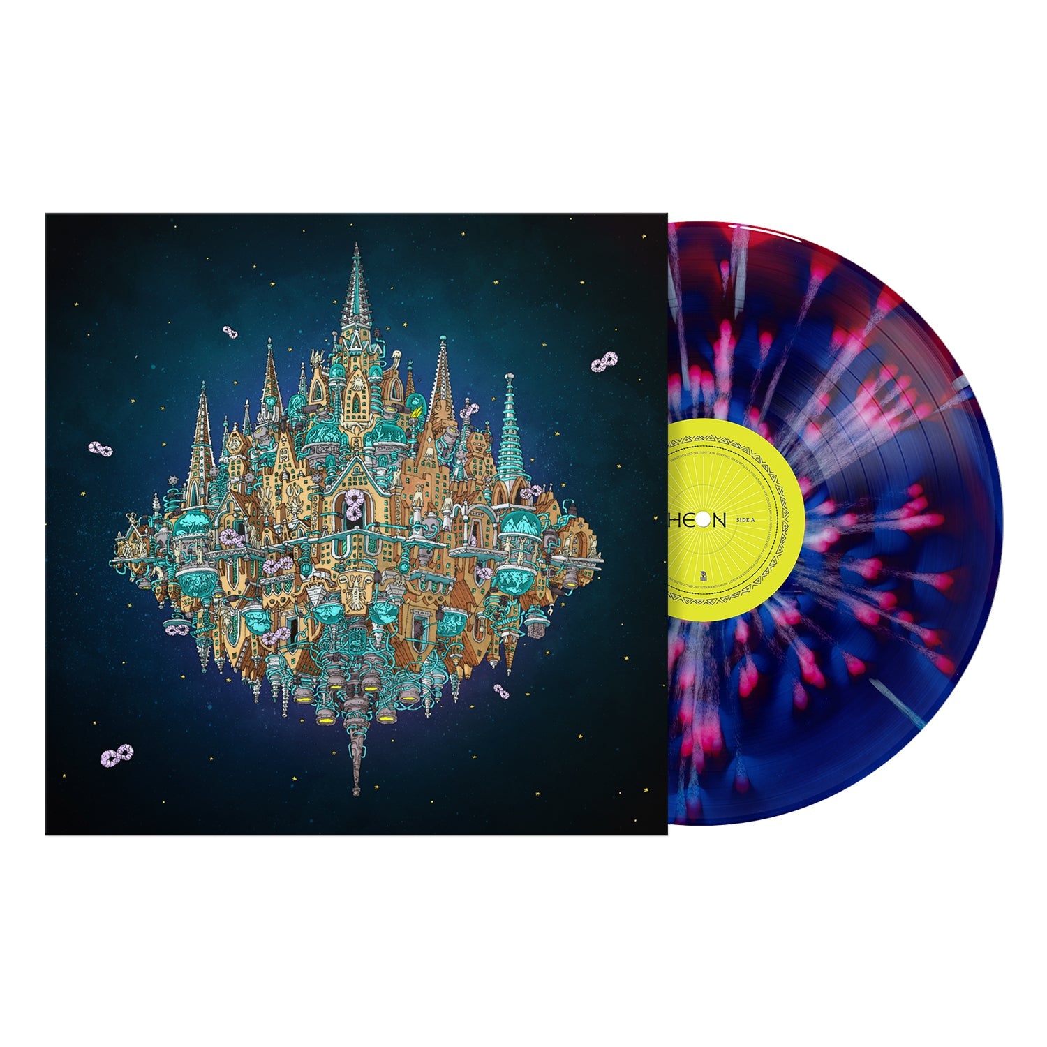 Pantheon: Gatefold Cobalt and Ruby Smush White Splatter Vinyl 2LP & Exclusive Signed Print