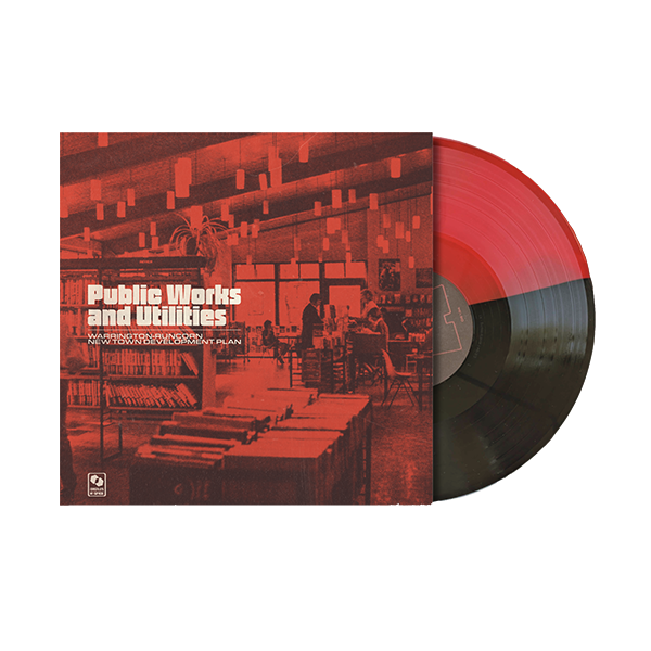 Warrington-Runcorn New Town Development Plan - Public Works and Utilities: Transparent Red and Black Half & Half Vinyl LP