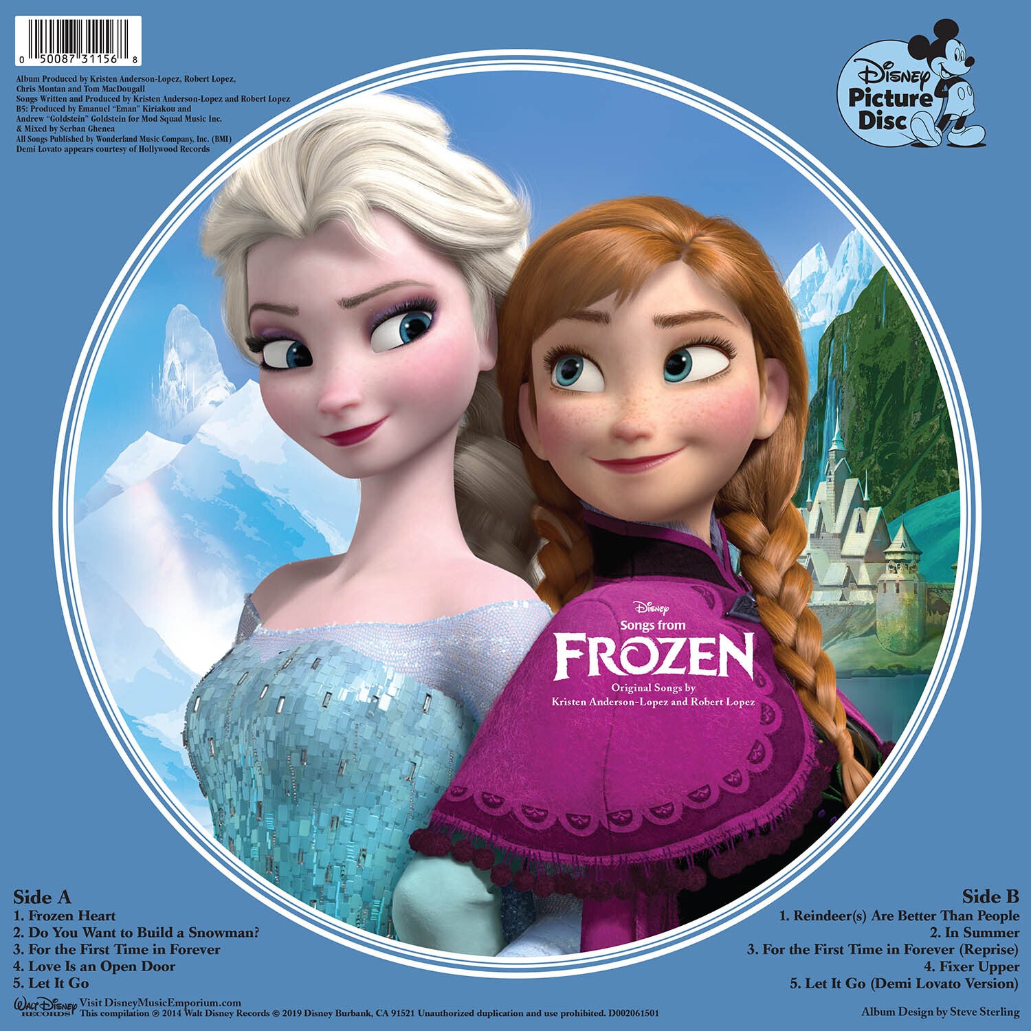 Various Artists - Songs From Frozen: Limited Edition Picture Disc Vinyl LP