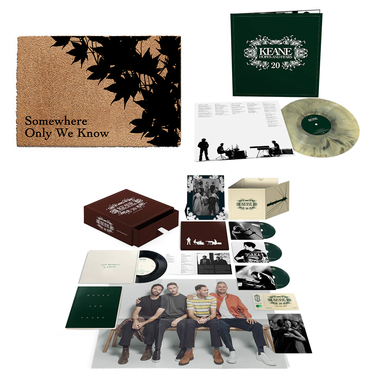 Hopes and Fears (20th Anniversary): Limited 'Galaxy Effect' Vinyl LP, Deluxe 3CD Box Set + Somewhere Only We Know Doormat