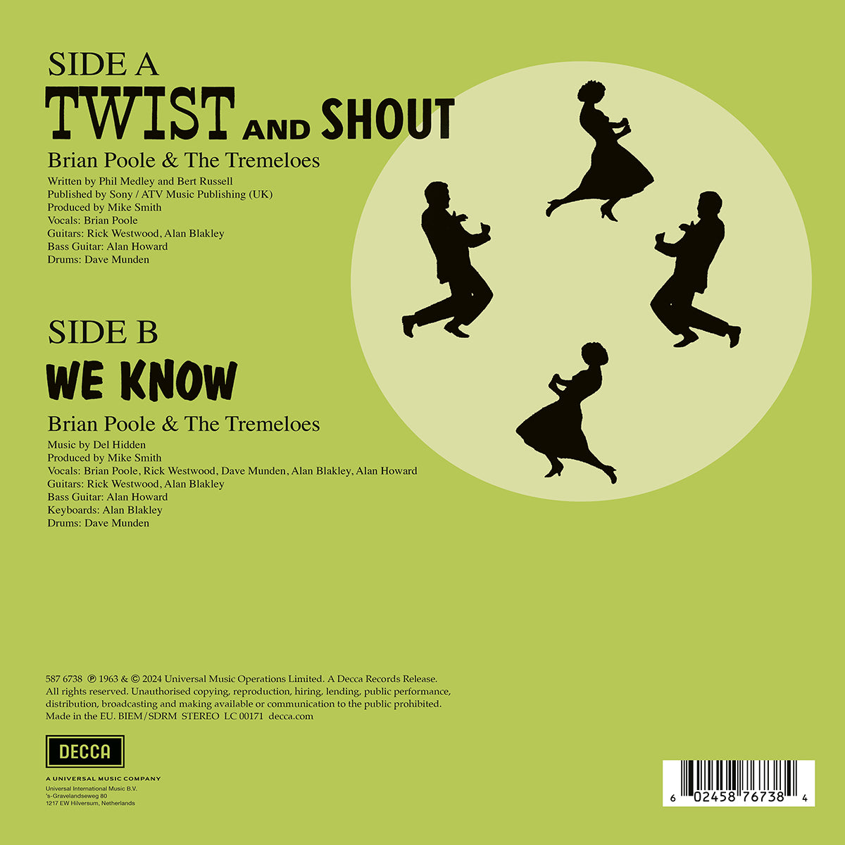 Brian Poole & The Tremeloes - Twist & Shout: Limited Clear Vinyl 7" Single [RSD24]