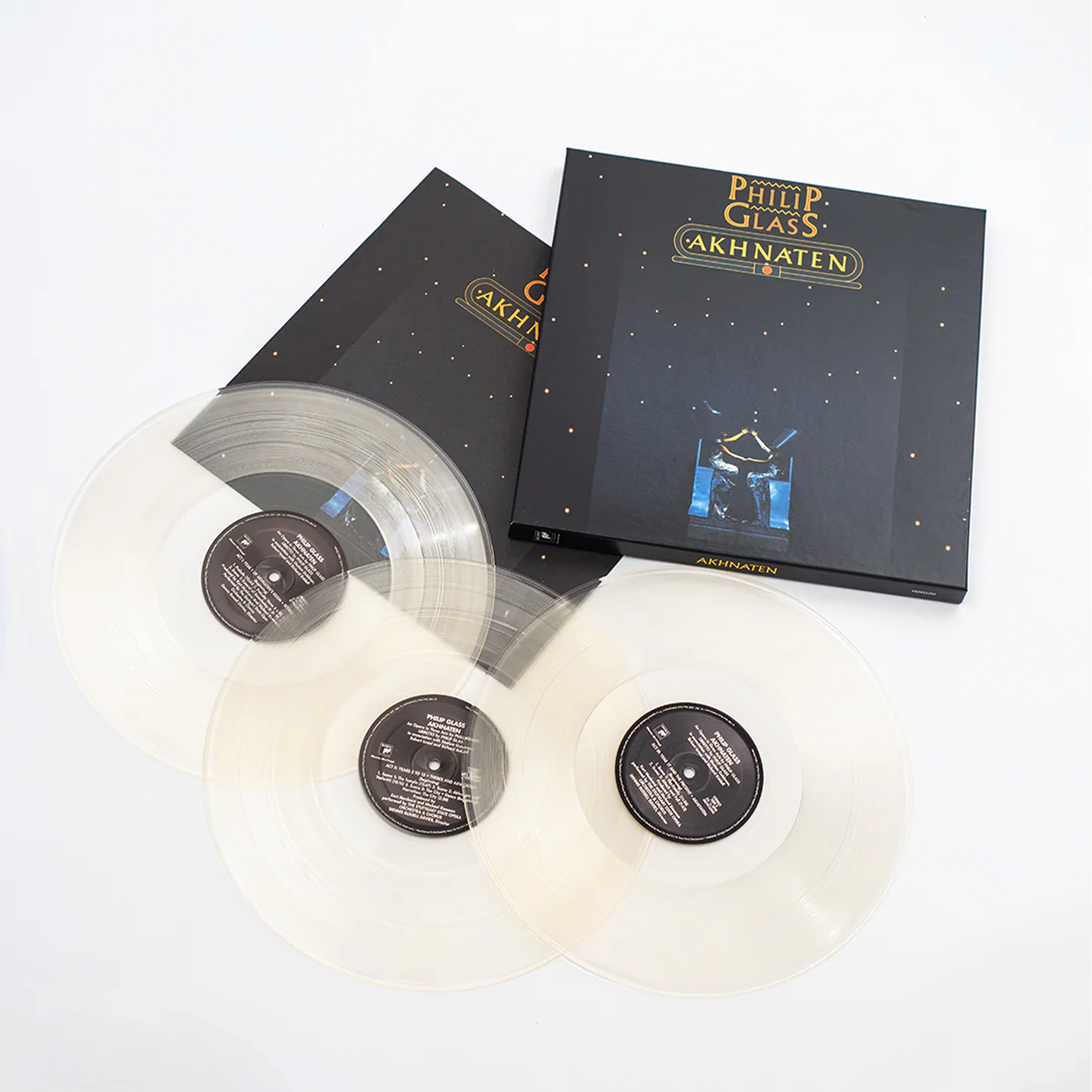 Philip Glass - Akhnaten: Deluxe Crystal Clear Vinyl 3LP Box Set