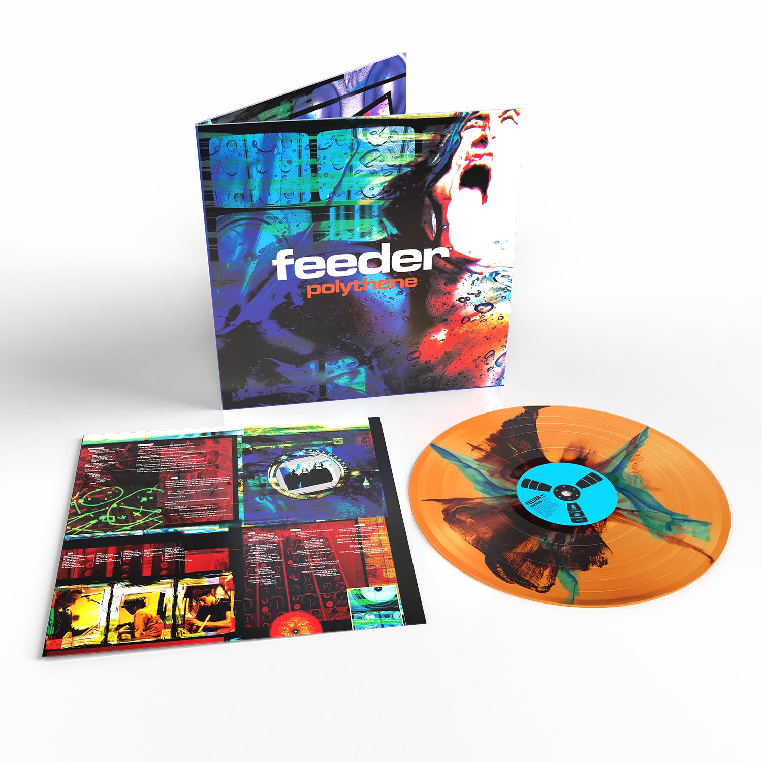 FEEDER Polythene LP レコード Feeder - Polythene: Transparent Orange & Black & Blue Inkplosion