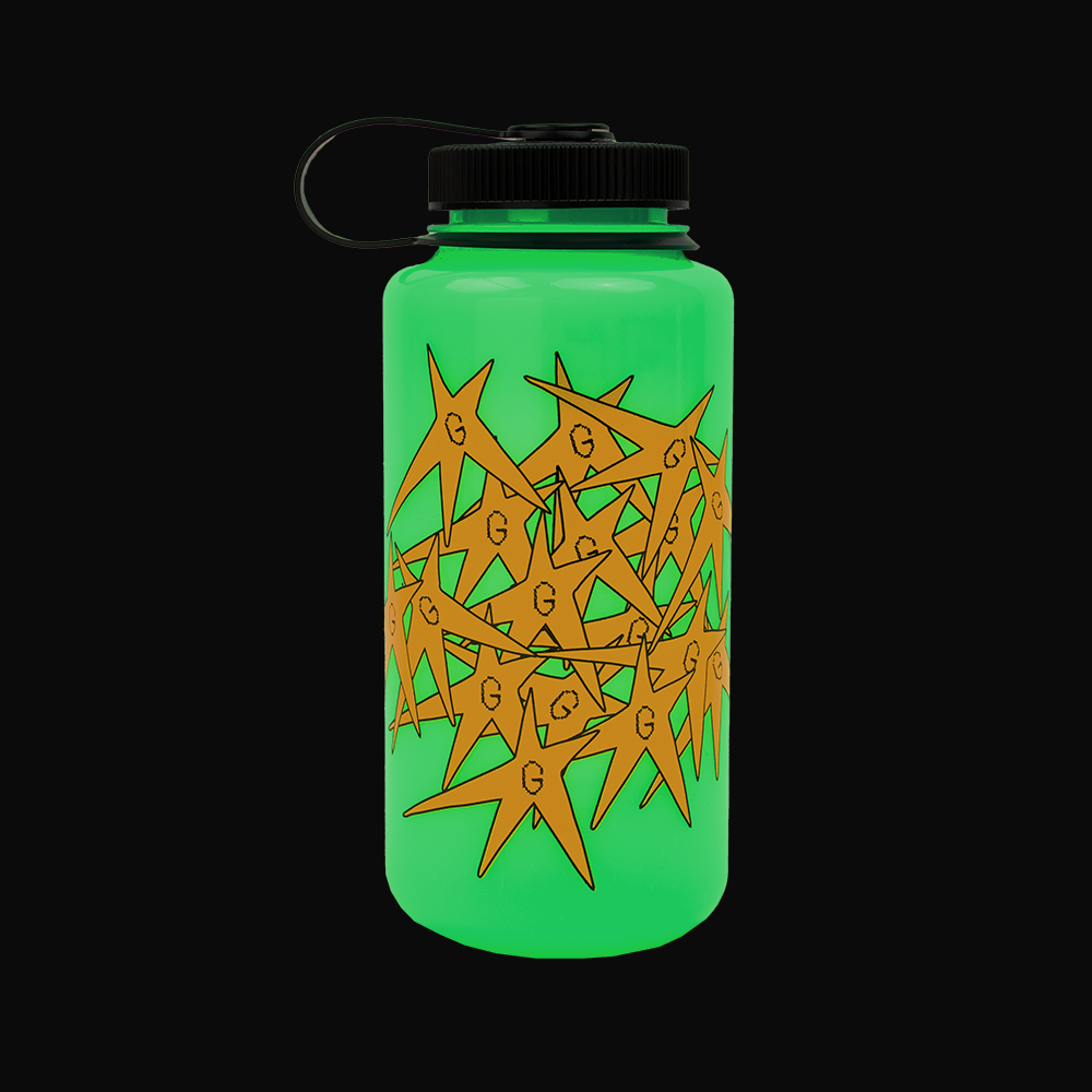 Gracie Abrams - Glow Green Star Splatter Water Bottle