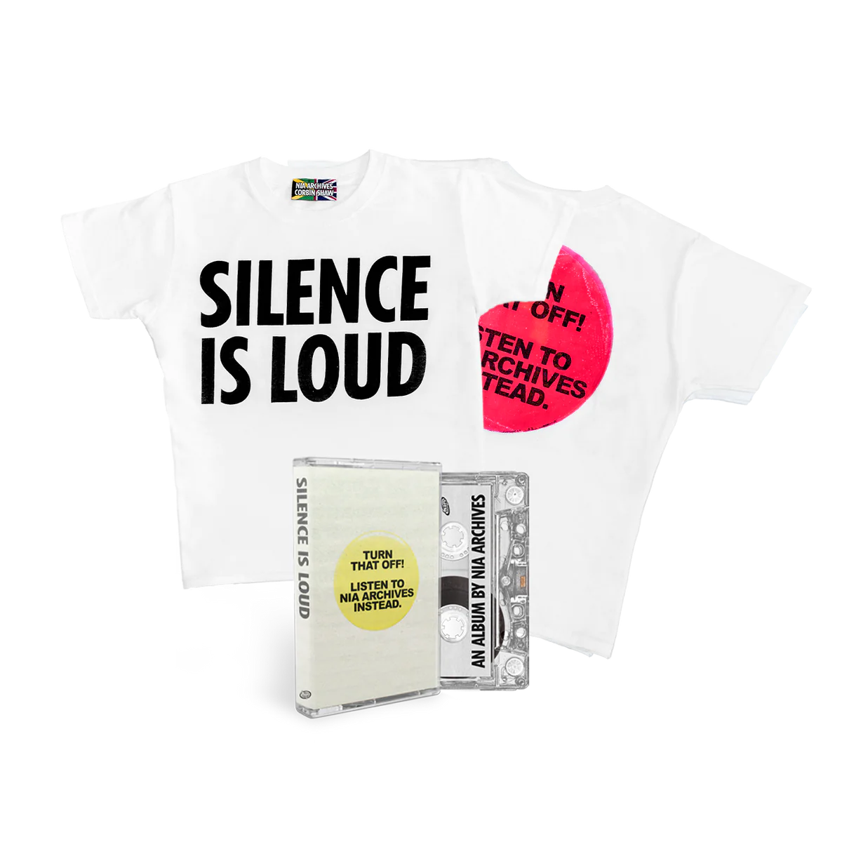 Silence Is Loud: Limited Corbin Shaw Cassette, Corbin Shaw T-Shirt + Signed 4" Art Card