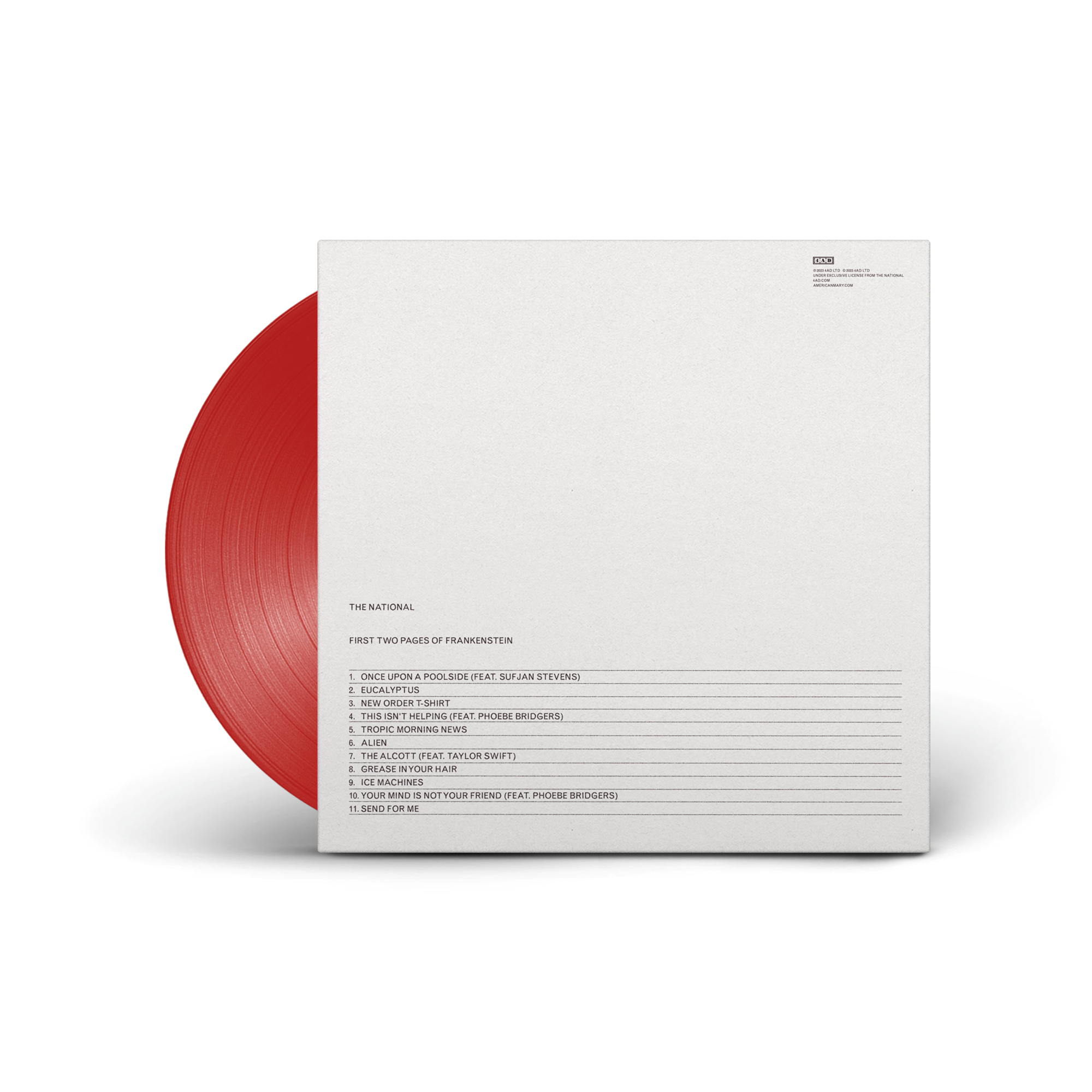 The National - First Two Pages Of Frankenstein: Limited Edition Red Vinyl LP