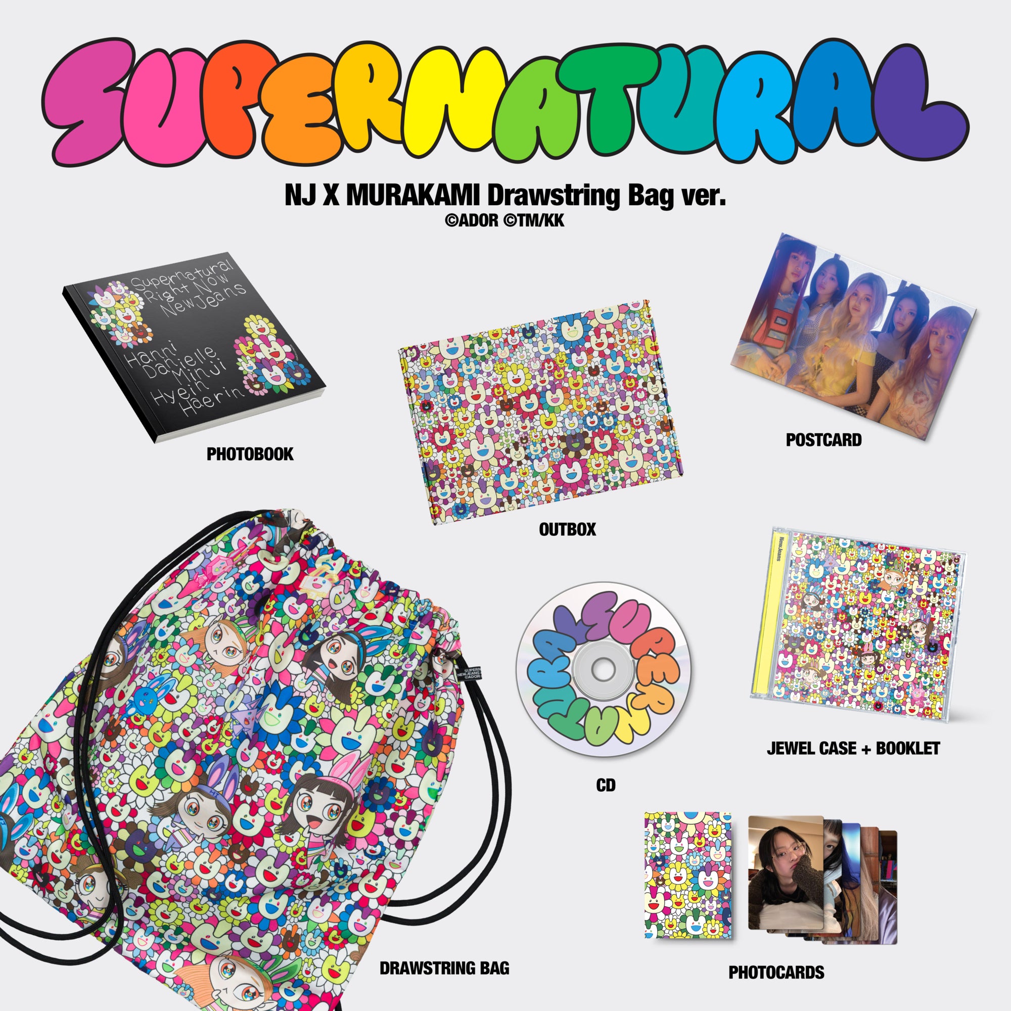 NewJeans Supernatural NJ X MURAKAMI Drawstring Bag Version CD newjeans-supernatural-nj-x-murakami-drawstring-bag-version-cd
