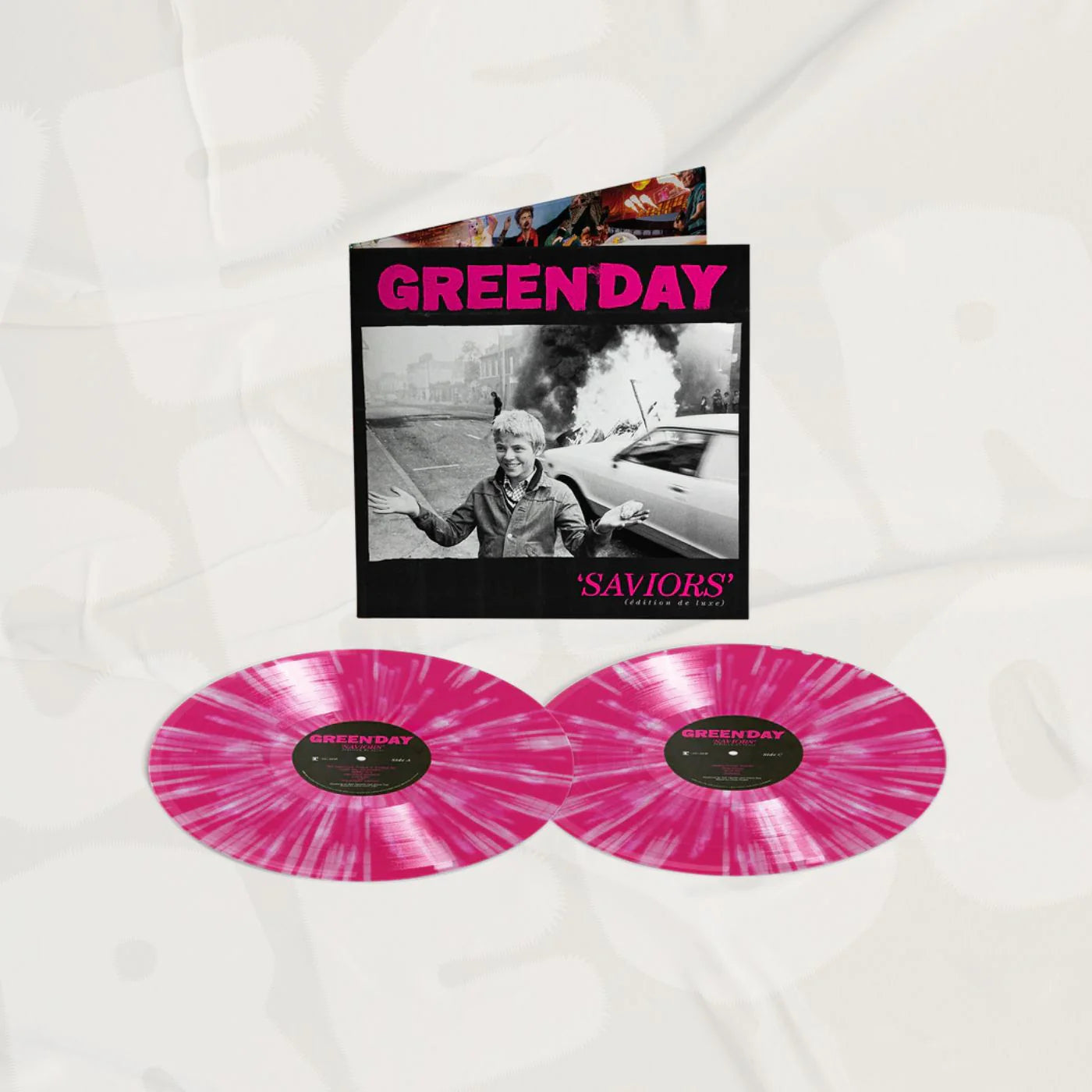 Green Day - SAVIORS (édition de luxe): Pink & White Splatter Vinyl 2LP