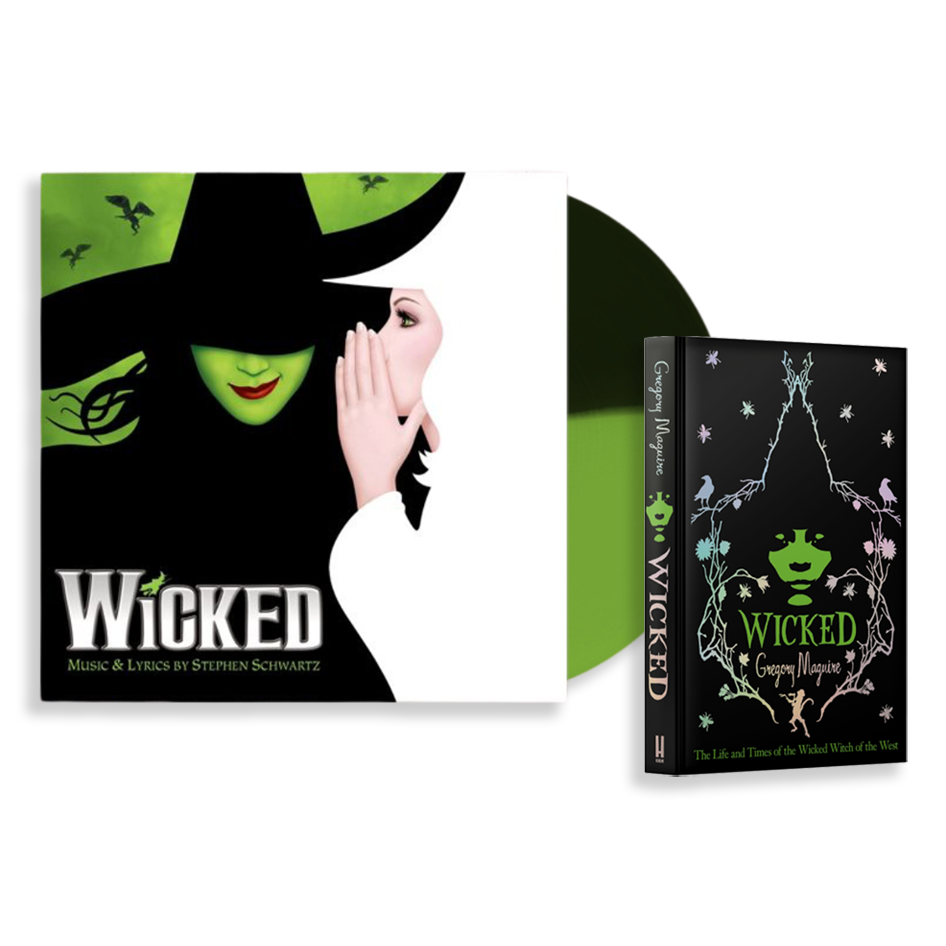 Wicked Bundle: Limited Green / Black Split Vinyl LP (OST) + Signed Book
