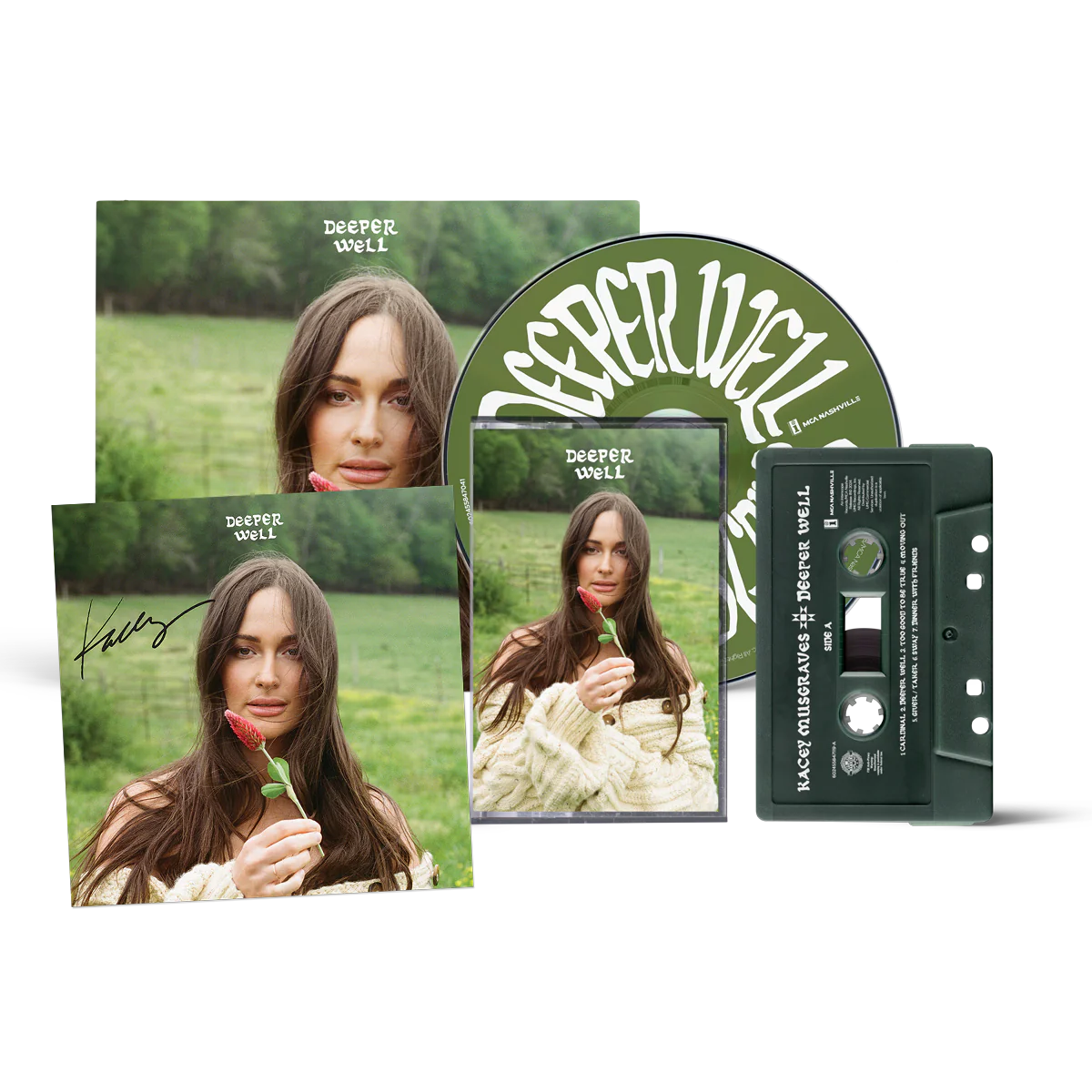 Kacey Musgraves Deeper Well: CD, Green Cassette Signed Art