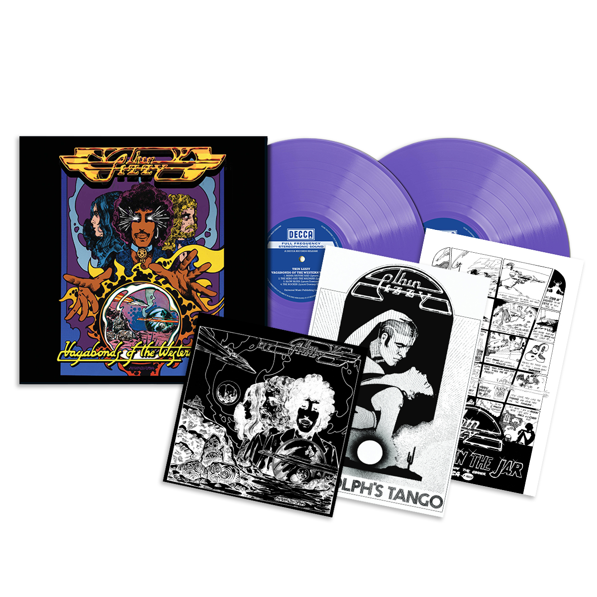 Vagabonds of the Western World: Deluxe Purple Vinyl 2LP, Exclusive Artcard (Signed by Eric Bell) + Jim Fitzpatrick Poster Set