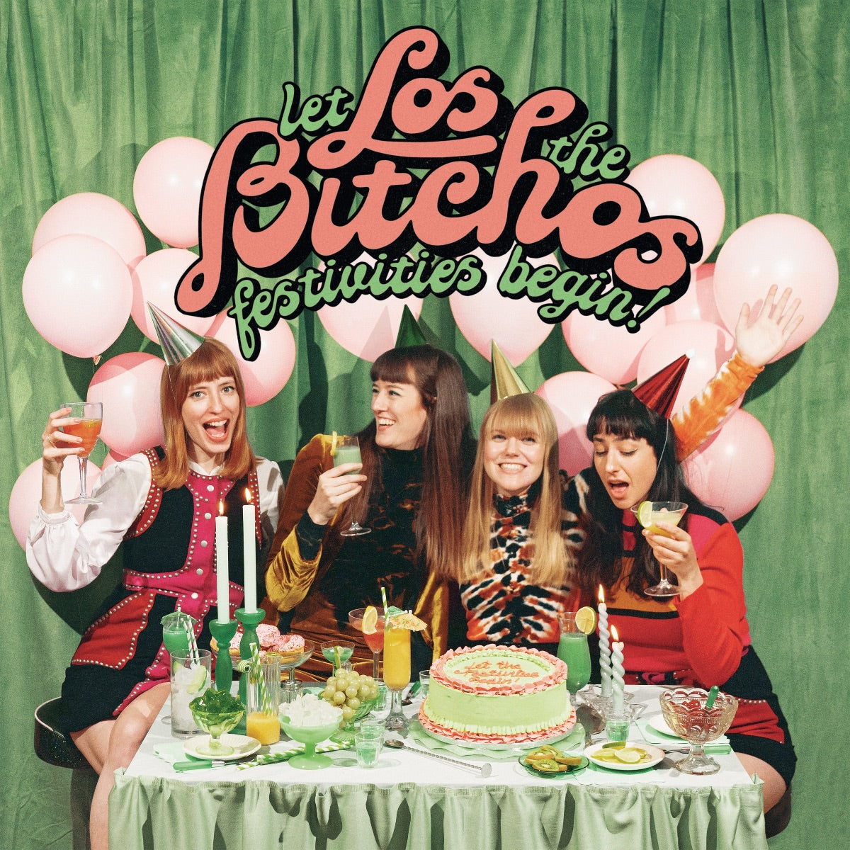 Los Bitchos - Let The Festivities Begin (Los Chrismos Edition): Red Vinyl LP w/ Bonus Flexi 7" + Sticker Pack