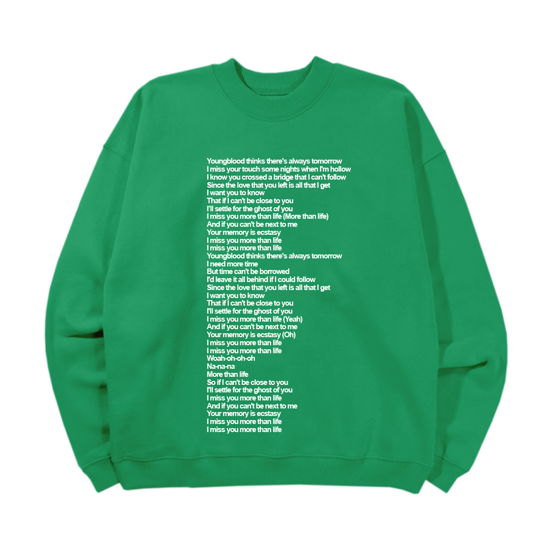 justin bieber Ghost Lyrics Crewneck II Recordstore