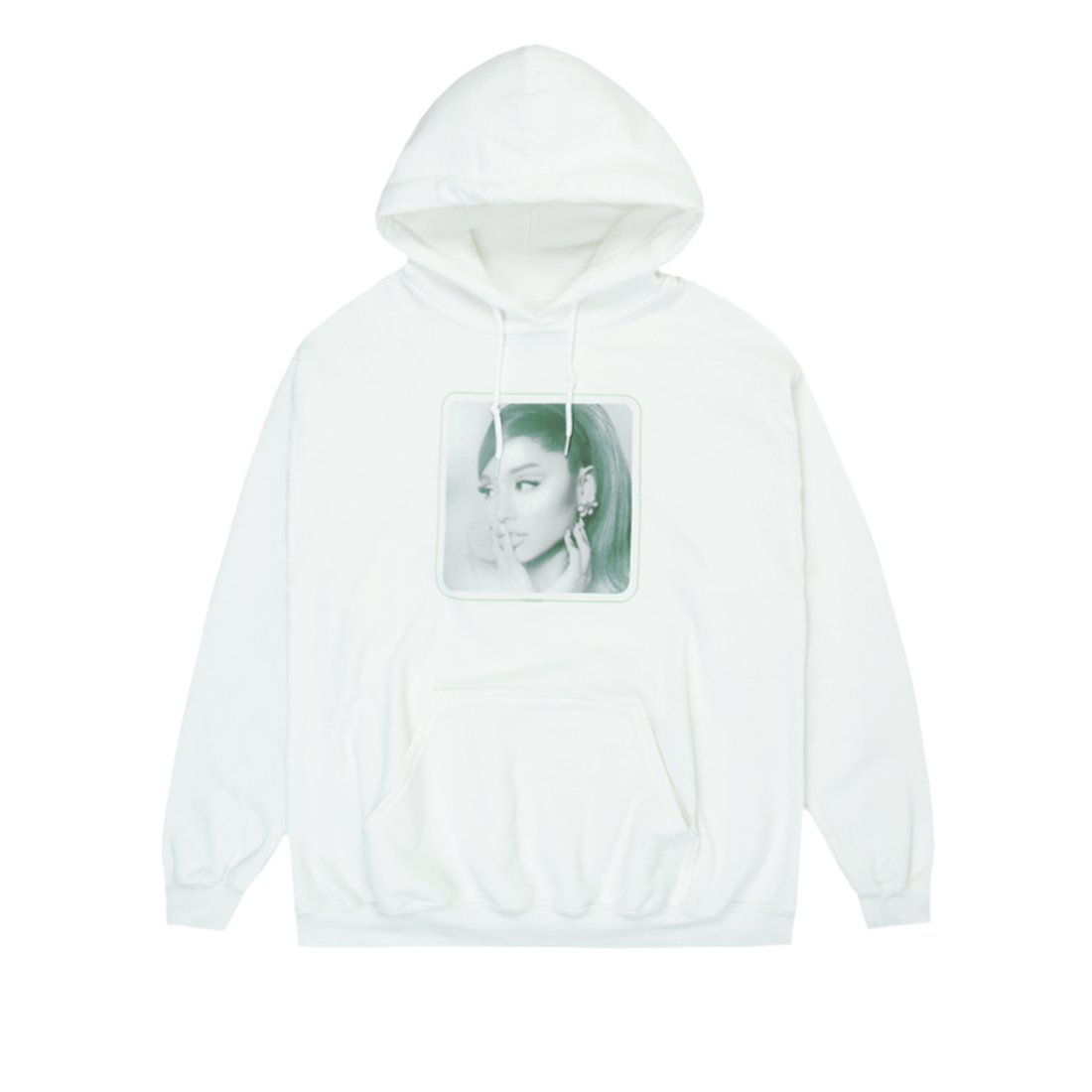 White ariana top grande hoodie