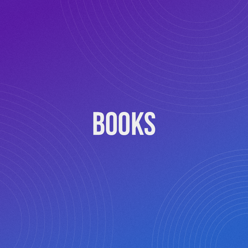 Purple / blue gradient background with white 'Books' text in the centre.