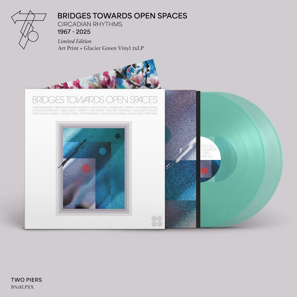 Various Artists - Bridges Towards Open Spaces - Circadian Rhythms 1967-2025: Limited Glacier Green Vinyl 2LP & Art Print