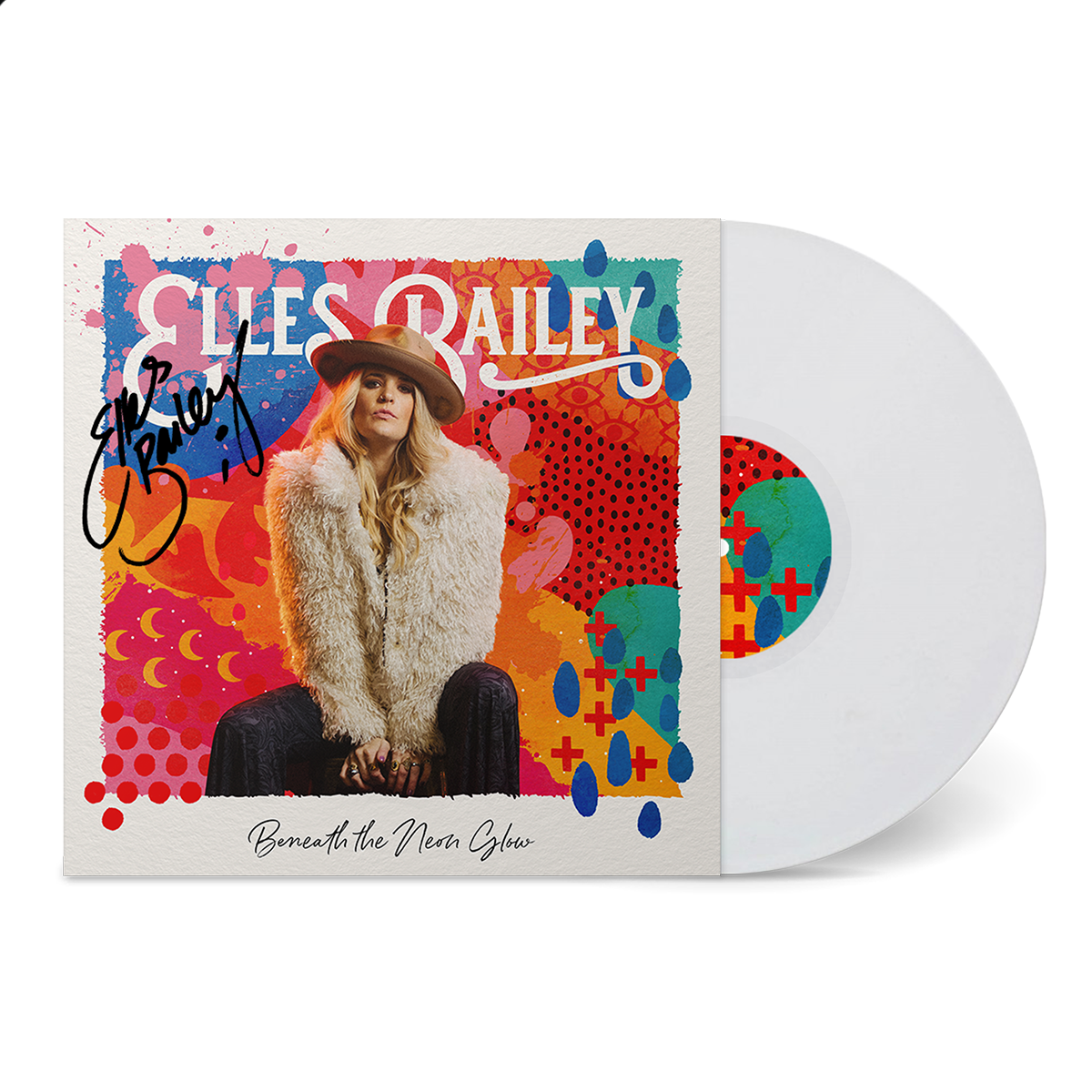 Elles Bailey - Beneath the Neon Glow: Signed White Vinyl LP