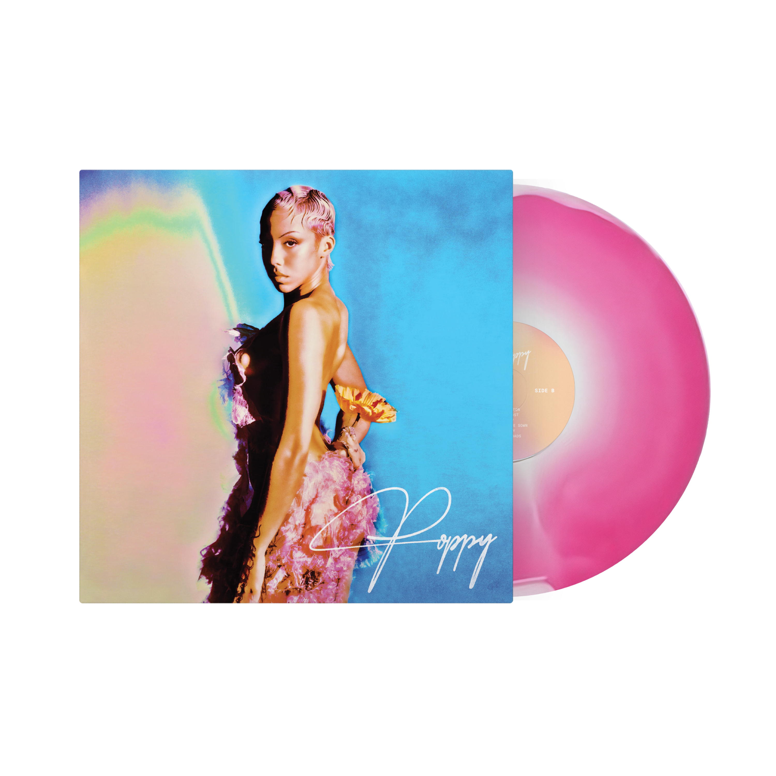 Poppy Ajudha - Poppy: Sunburst Pink and White Vinyl LP