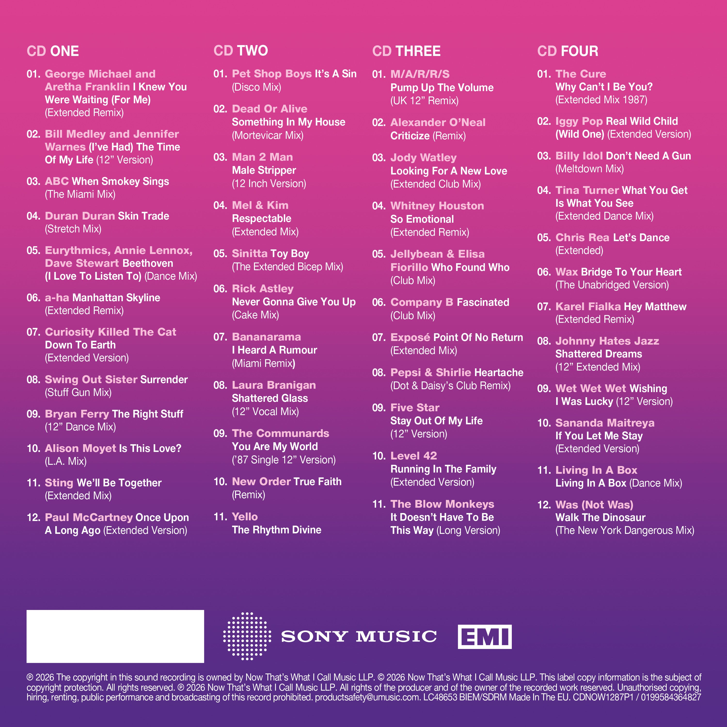 Various Artists - NOW 12" 80s: 1987 - Part One (4CD)