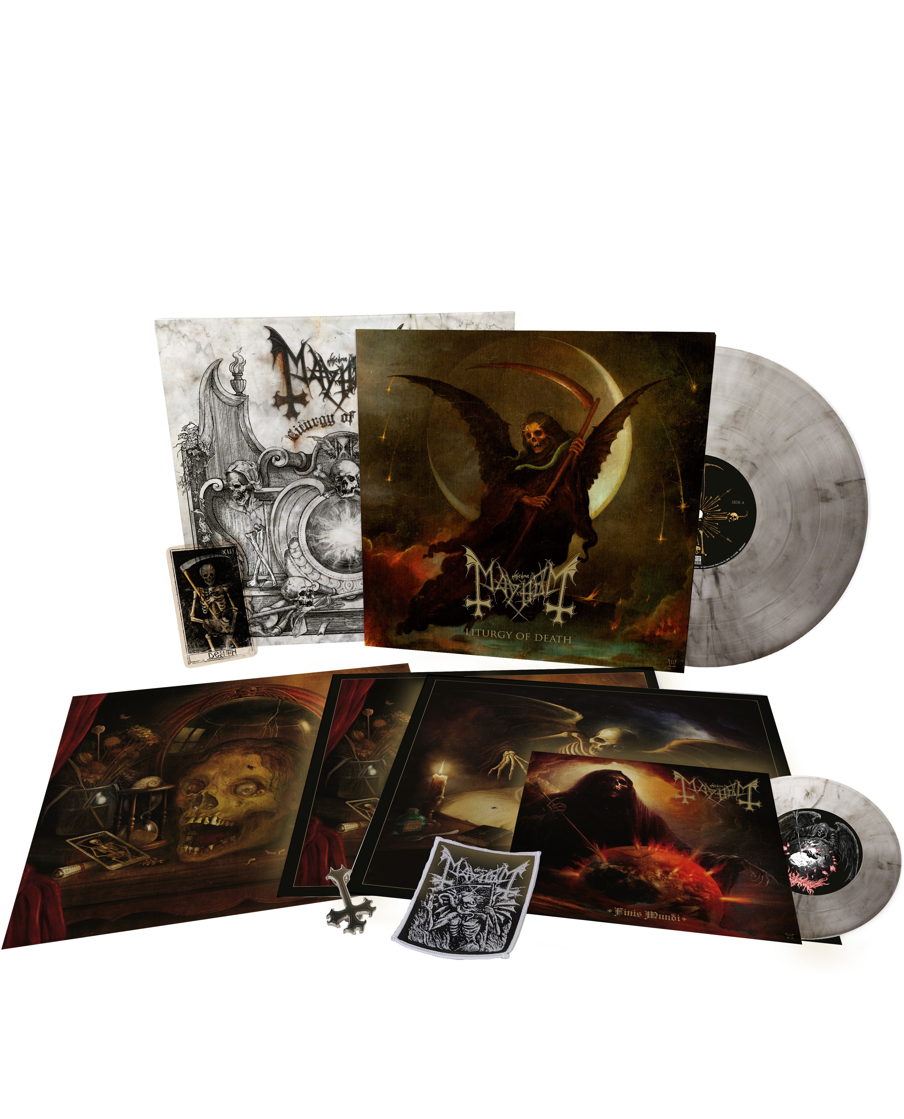 Mayhem - Liturgy of Death: Deluxe Clear & Black Marbled Vinyl LP + 7" Box Set