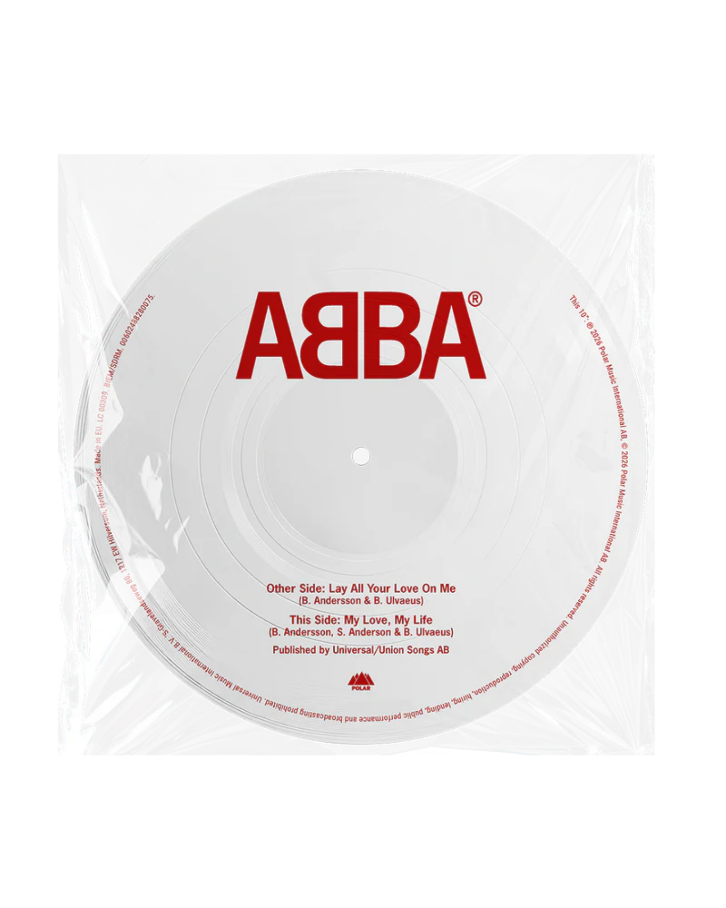 ABBA - Lay All Your Love On Me / My Love, My Life: Picture Disc Valentine’s 10" Vinyl