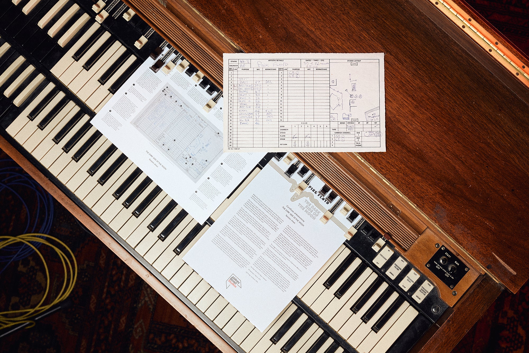 Abbey Road Studios - Abbey Road Studios x Pink Floyd 'The Dark Side of The Moon' Session Sheet