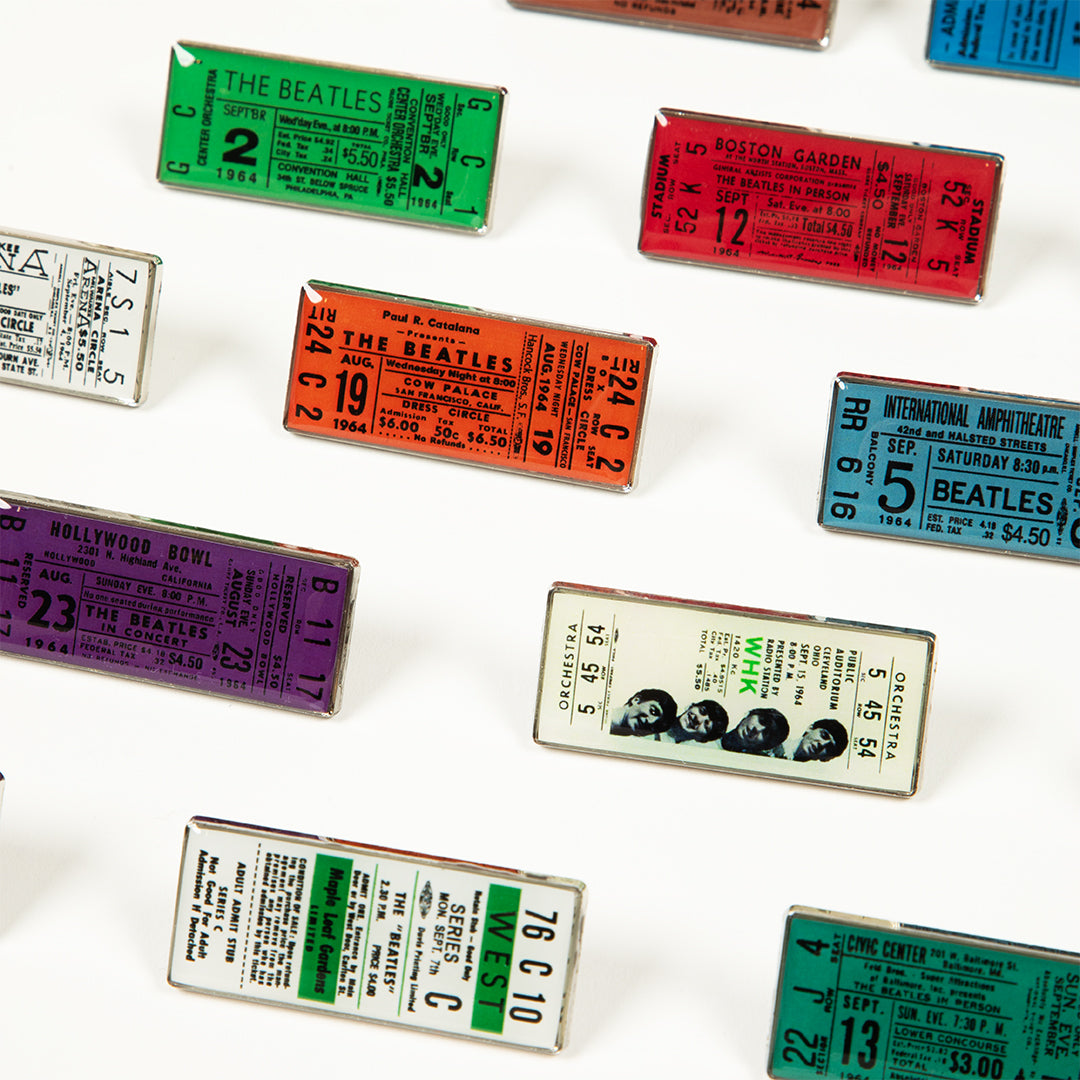 The Beatles - Limited Edition 1964 Tour Ticket Stub Pin Set