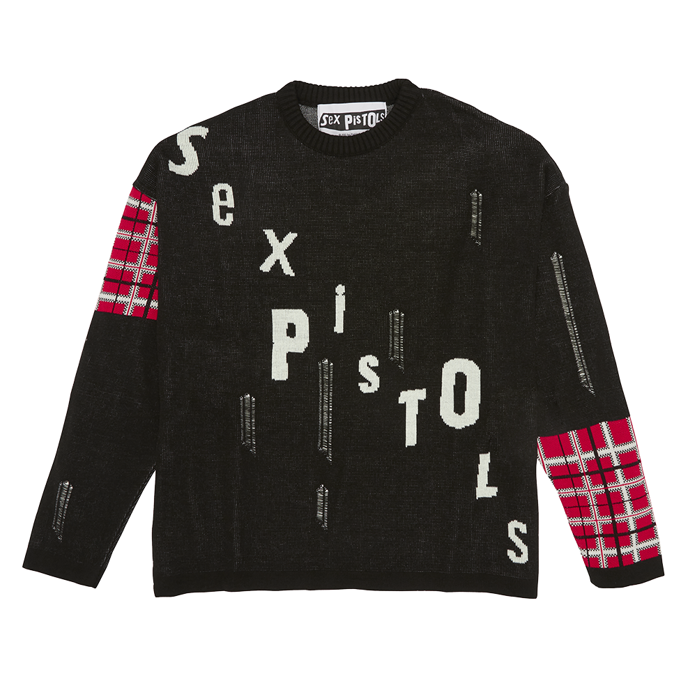 Sex Pistols - Distressed Black & Tartan Crewneck