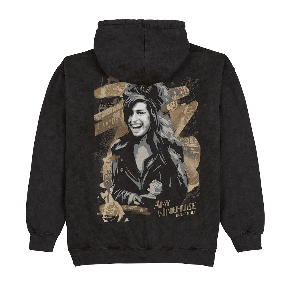 Amy Winehouse - Back to Black Portrait Washed Hoodie