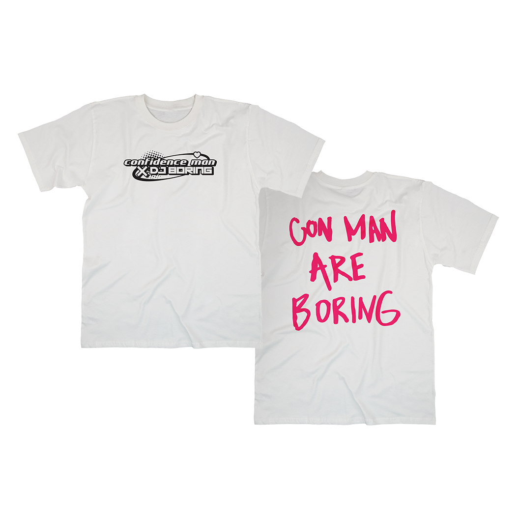 'Con Man Are Boring': T-Shirt, Poster + Sticker