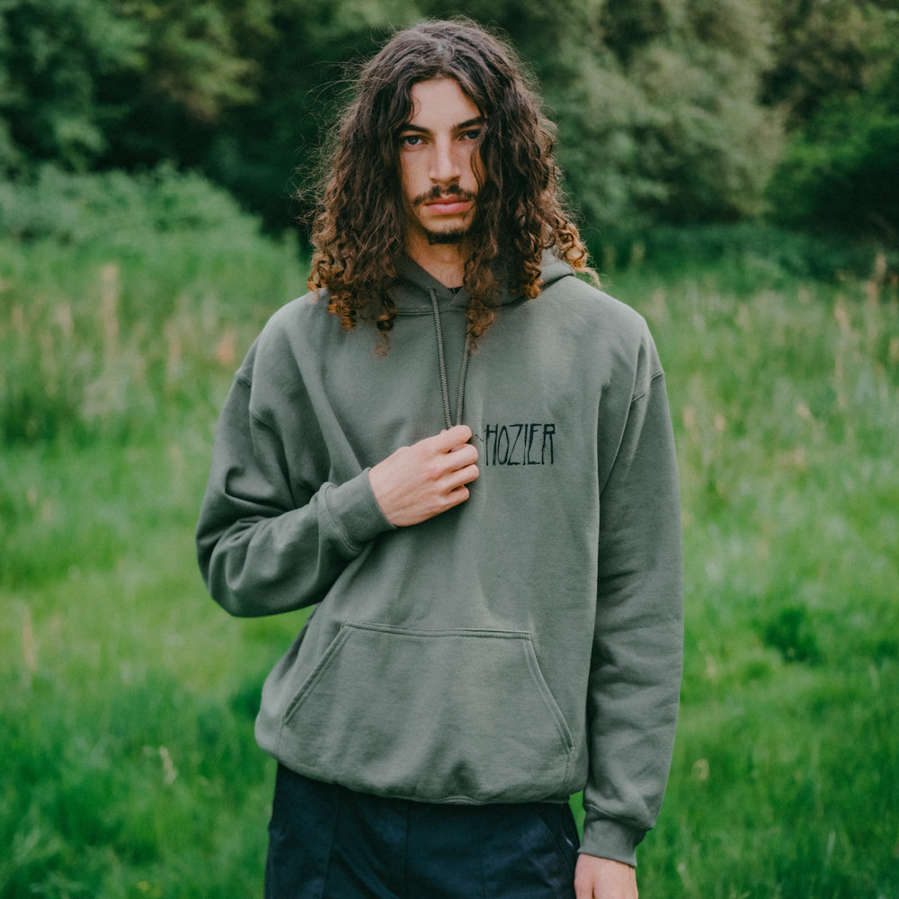 Hozier - Unknown Lyric Millitary Green Hoodie