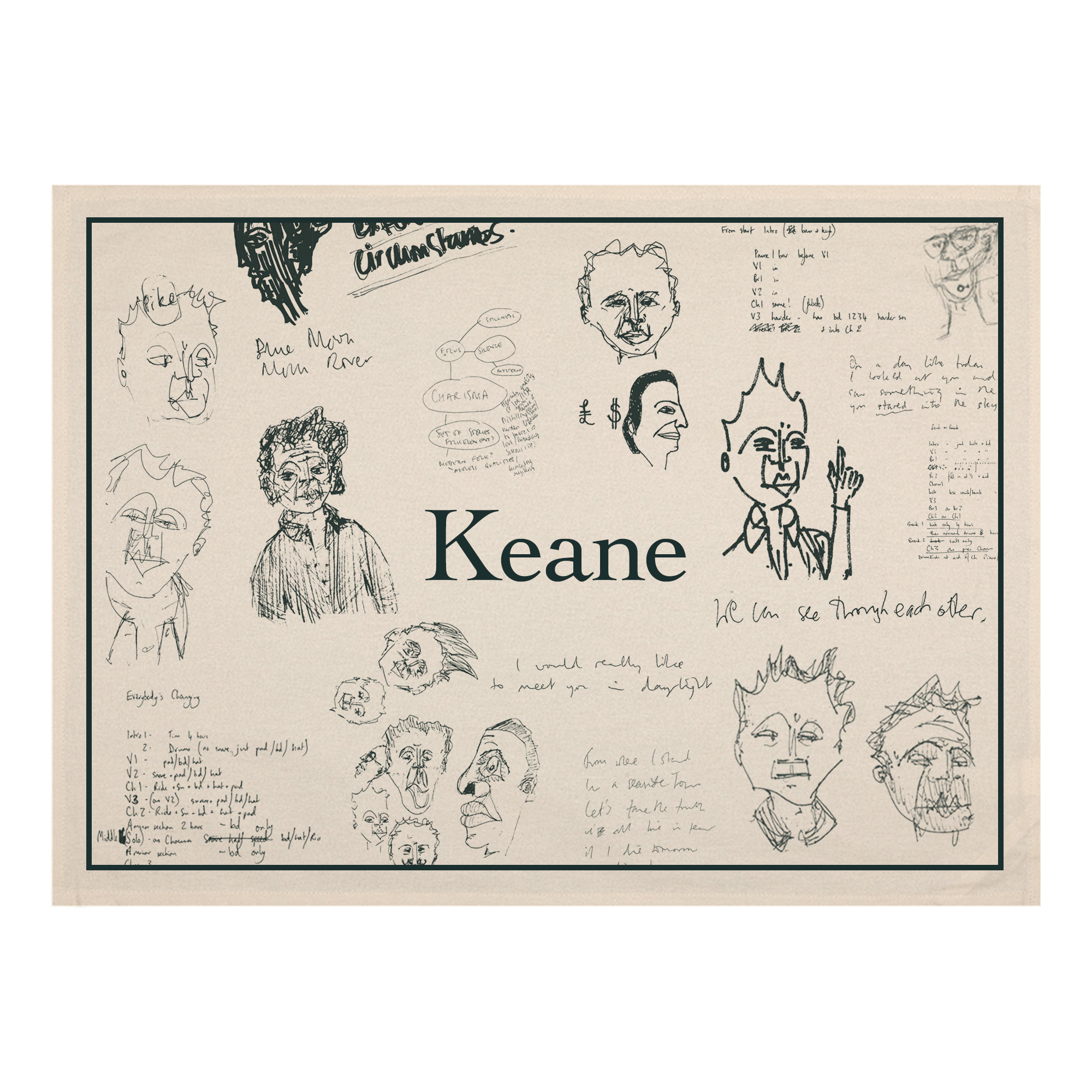 Keane - Doodles and Illustrations Tea Towel