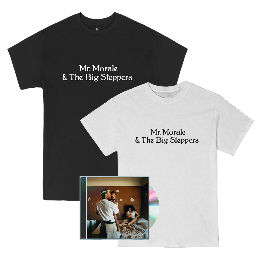 Mr. Morale & The Big Steppers: CD, T-Shirt (White) & T-Shirt (Black)