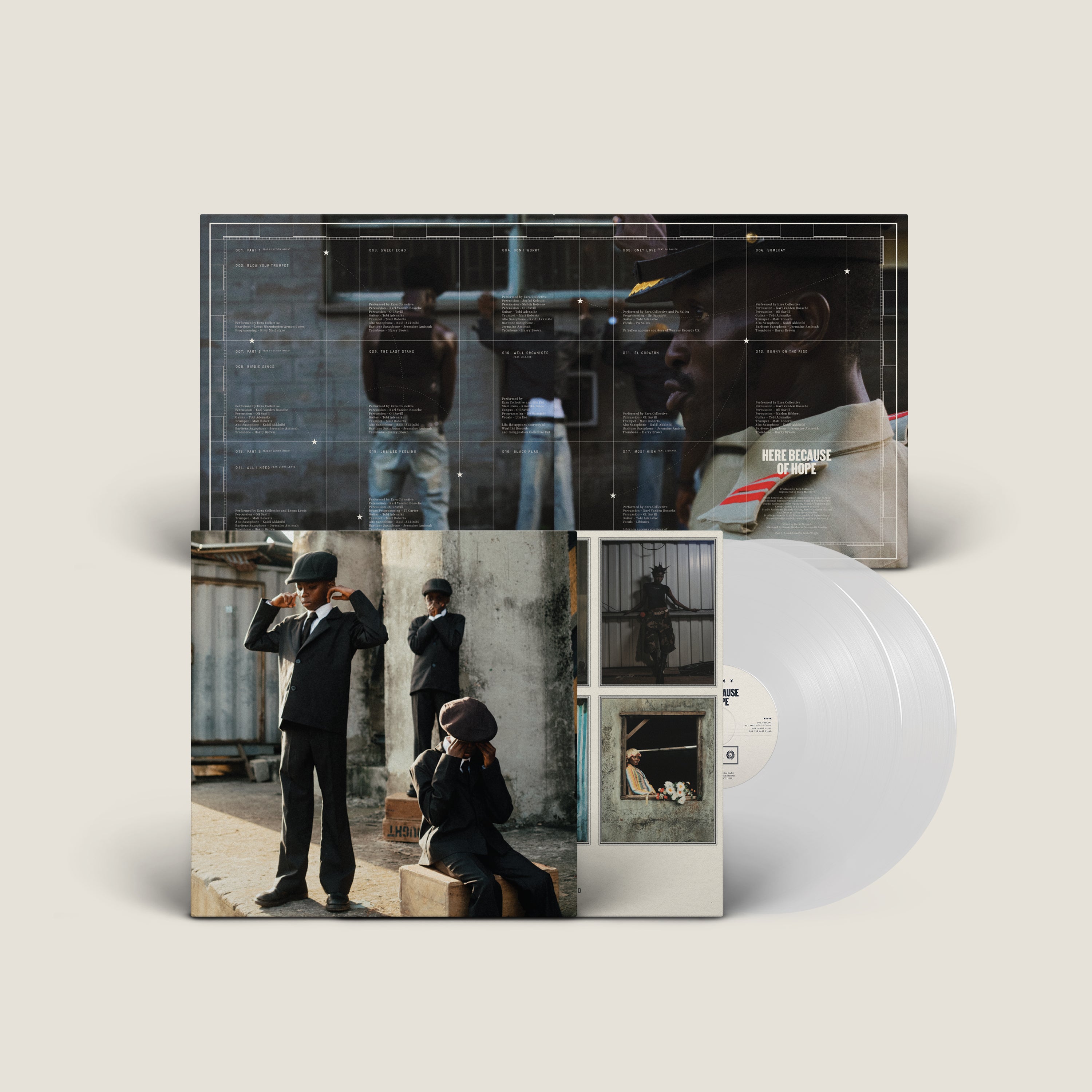 Here Because of Hope: Translucent White Vinyl LP & Signed Print