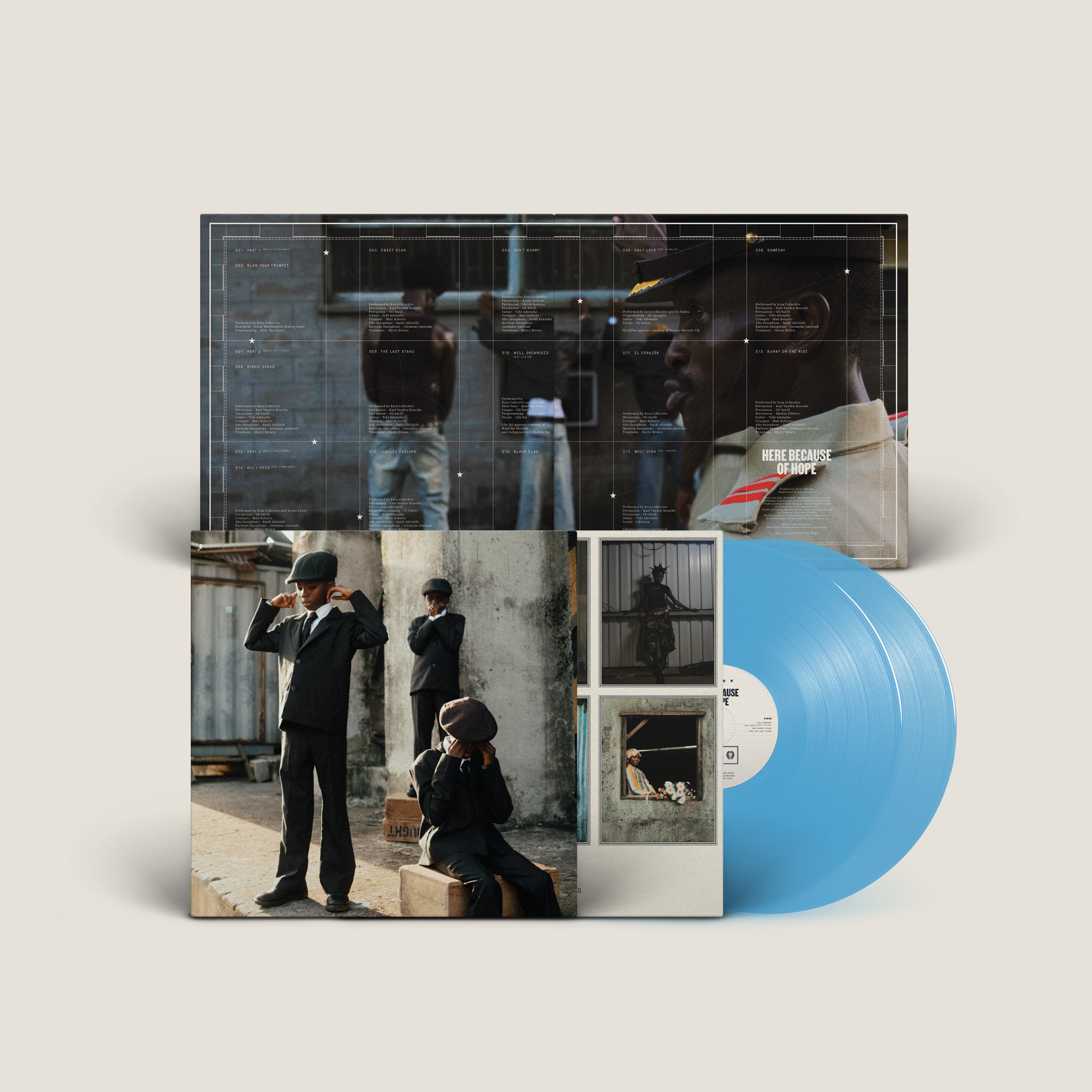 Ezra Collective - Here Because of Hope: Transparent Ocean Blue Vinyl 2LP