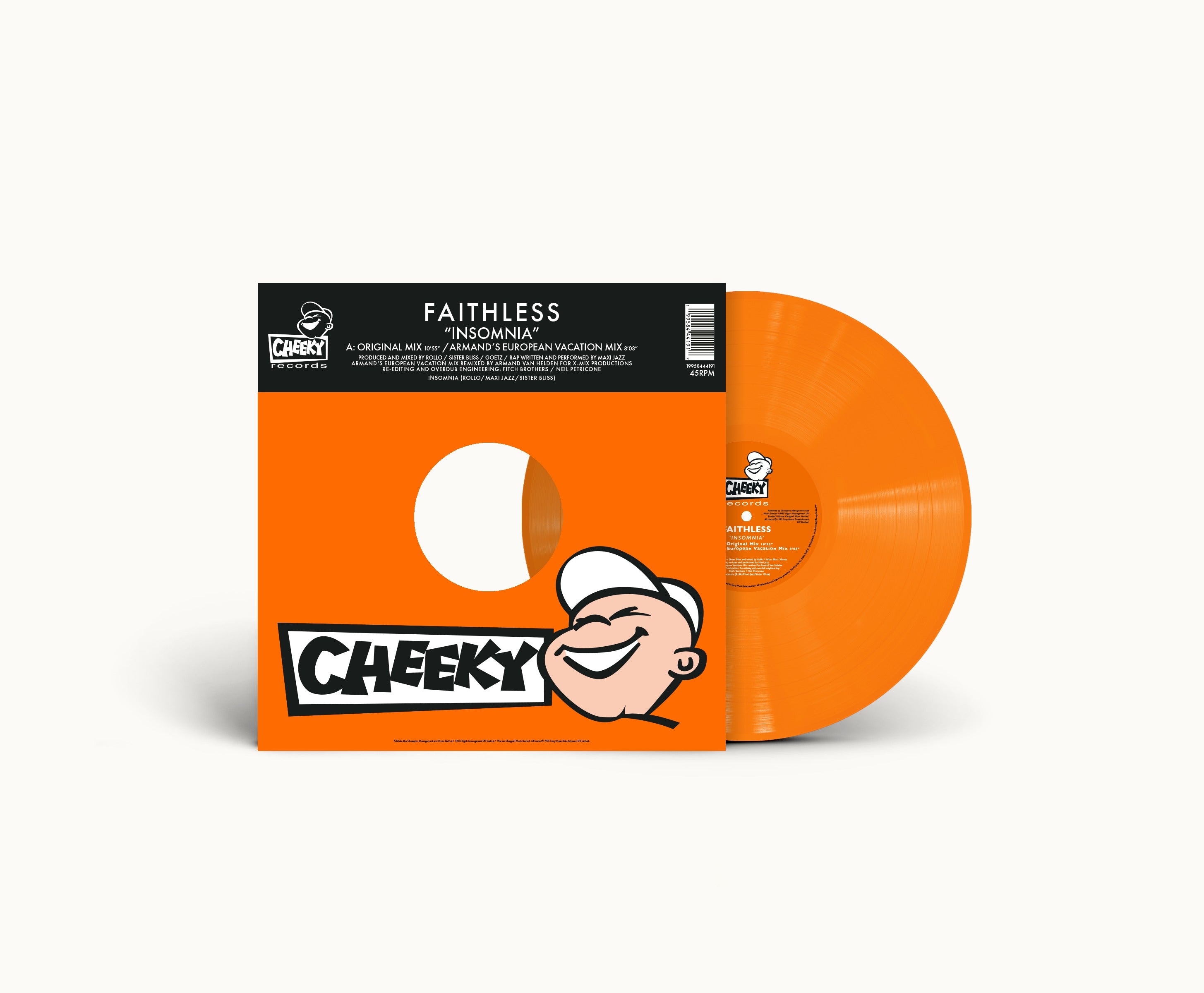 Faithless - Insomnia (30th Anniversary): Orange Vinyl 12"