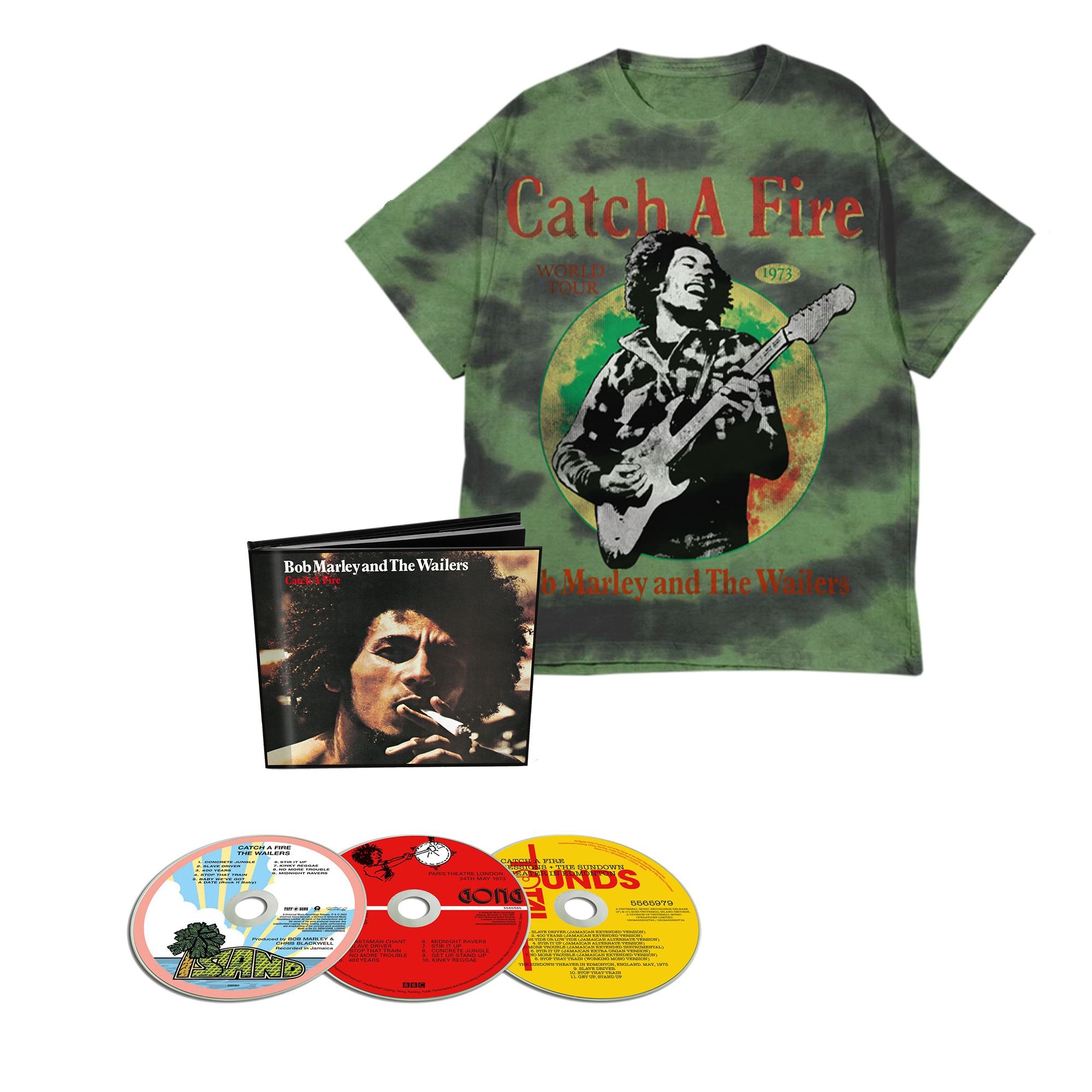 Catch A Fire (50th Anniversary): 3CD + Tie Dye Green T-Shirt