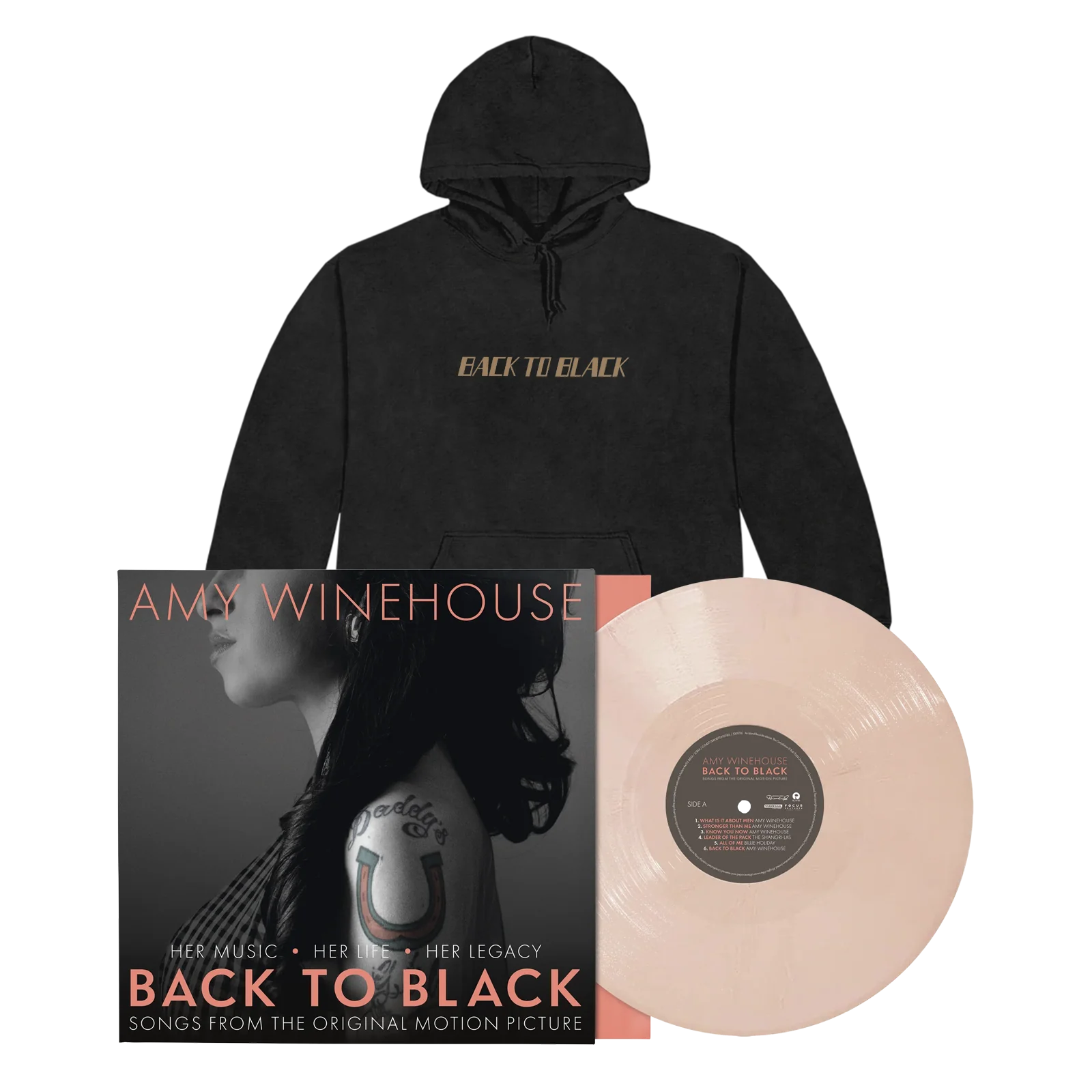 Back To Black - Songs From The Original Motion Picture: Exclusive Peach Vinyl LP + Portrait Washed Hoodie