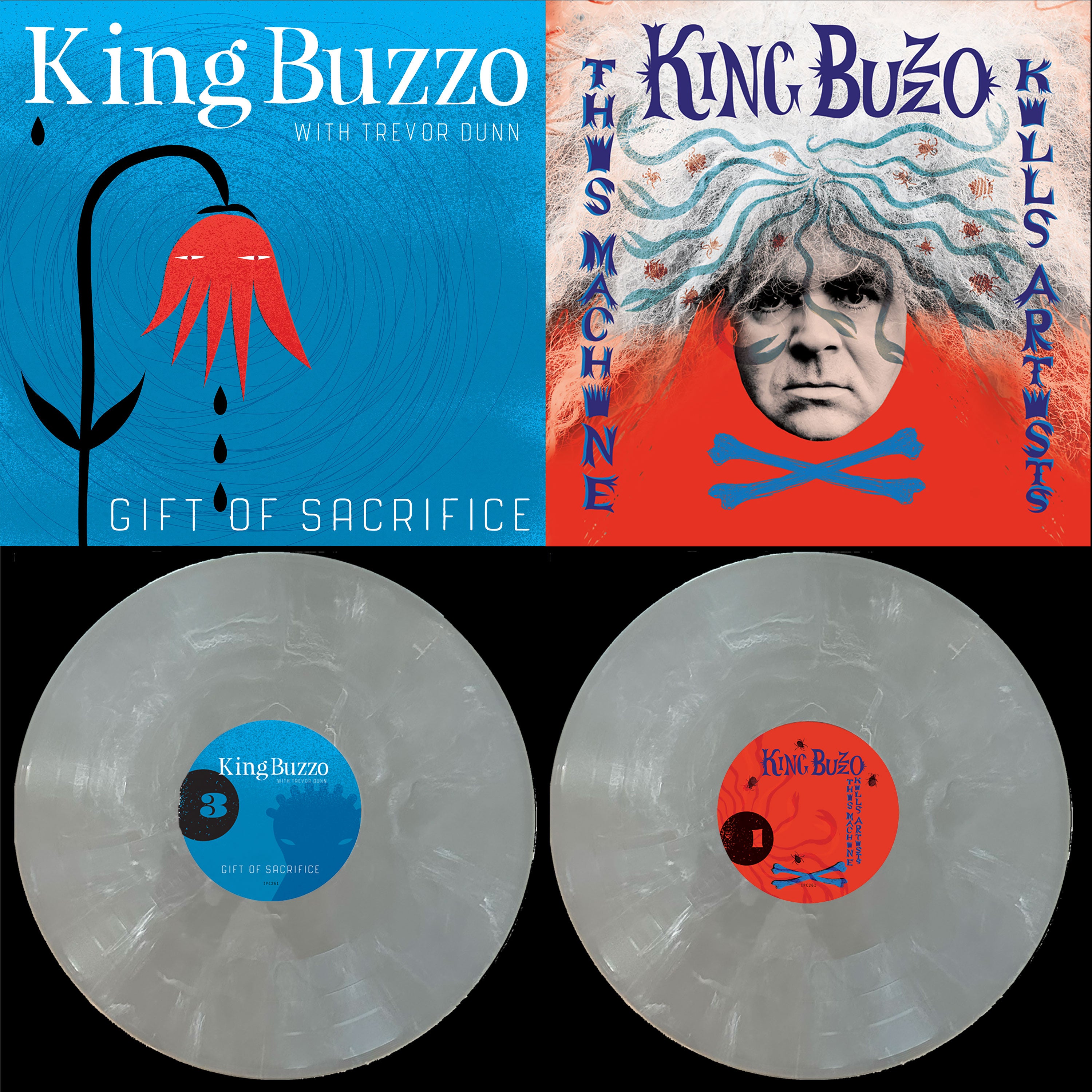 King Buzzo - This Machine Kills Artists + Gift Of Sacrifice: Limited Silver Vinyl 2LP
