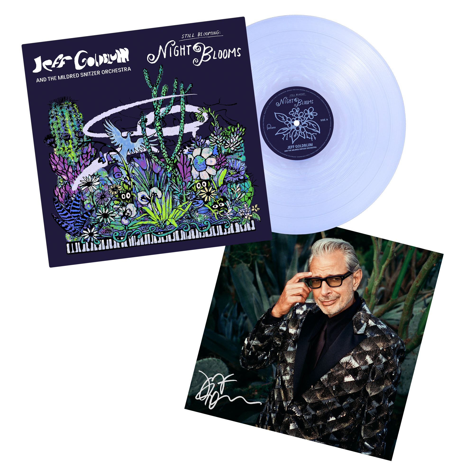 Jeff Goldblum And The Mildred Snitzer Orchestra - Night Blooms - Colour Vinyl LP (Signed)