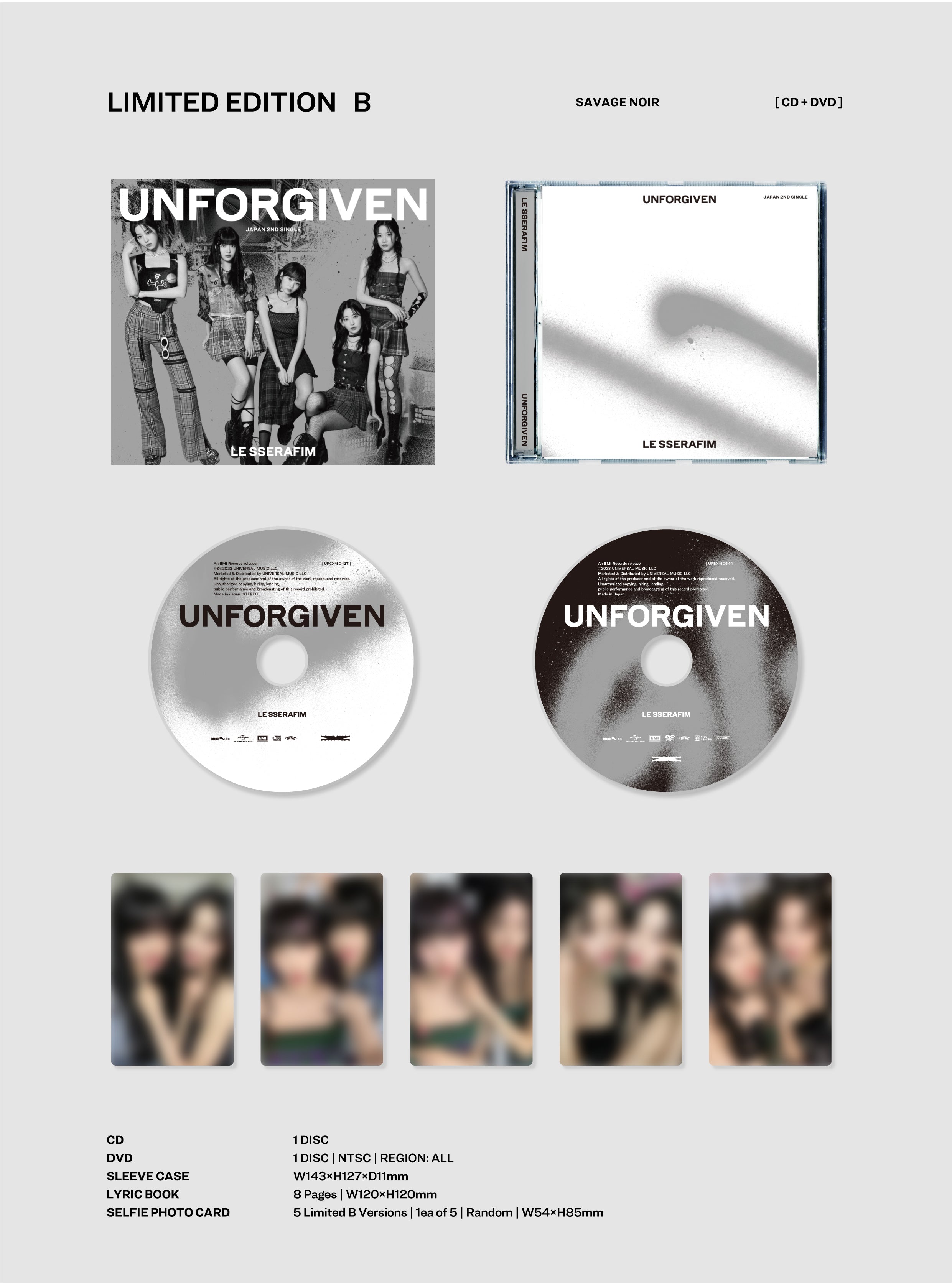 LE SSERAFIM - UNFORGIVEN: CD + DVD (Limited Edition B) - Recordstore
