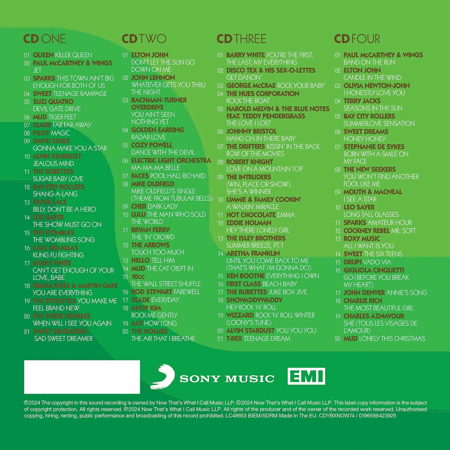 Various Artists - NOW – Yearbook 1974 (Special Edition 4CD)