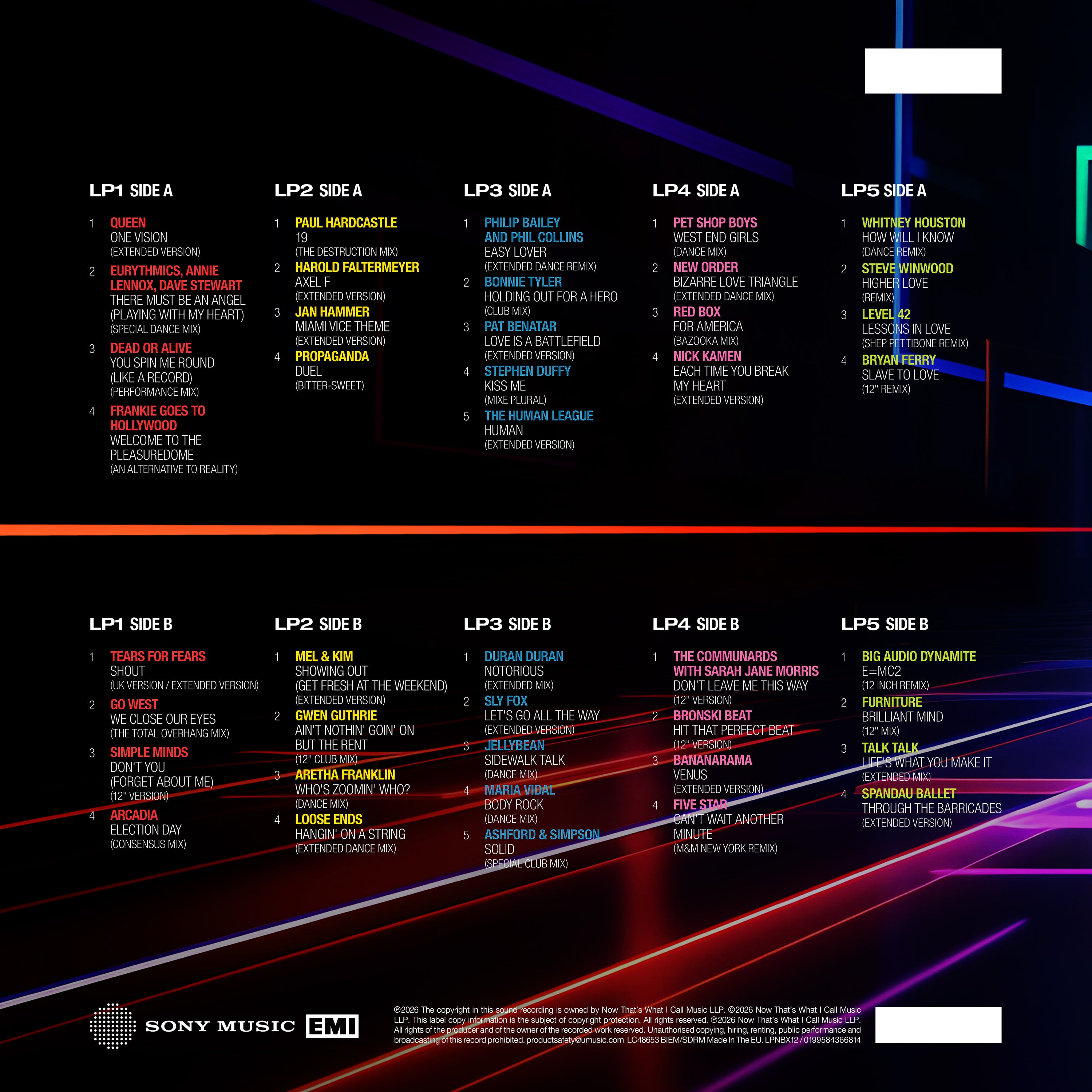 Various Artists - NOW Presents… 12” 80s: Volume Three: 1985-1986 (5LP)