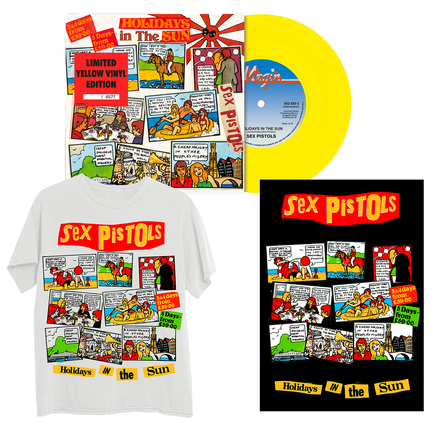 Holiday In The Sun: Exclusive Yellow 7" Vinyl, Poster & T-Shirt