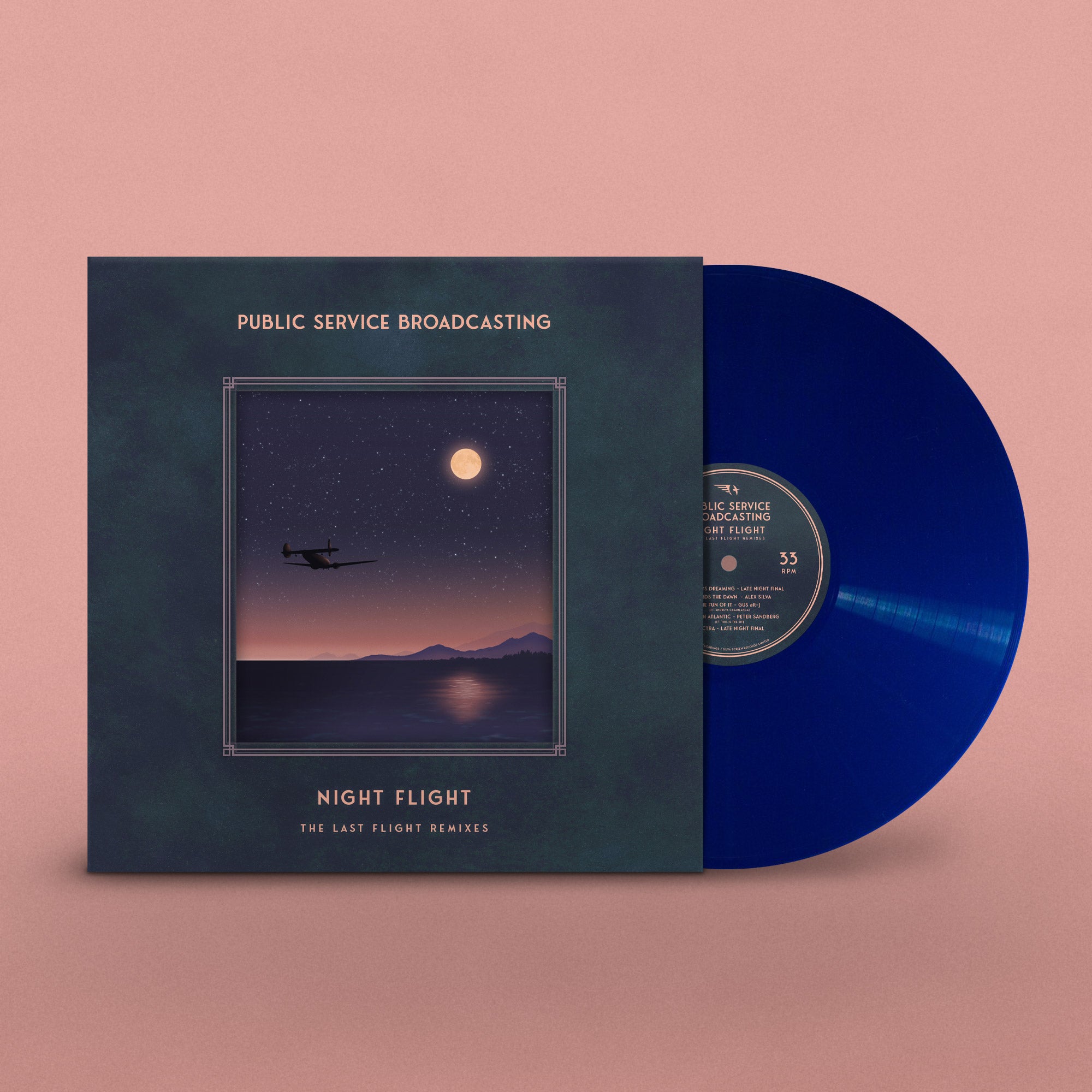Public Service Broadcasting - Night Flight - The Last Flight Remixes: Midnight Blue Vinyl LP