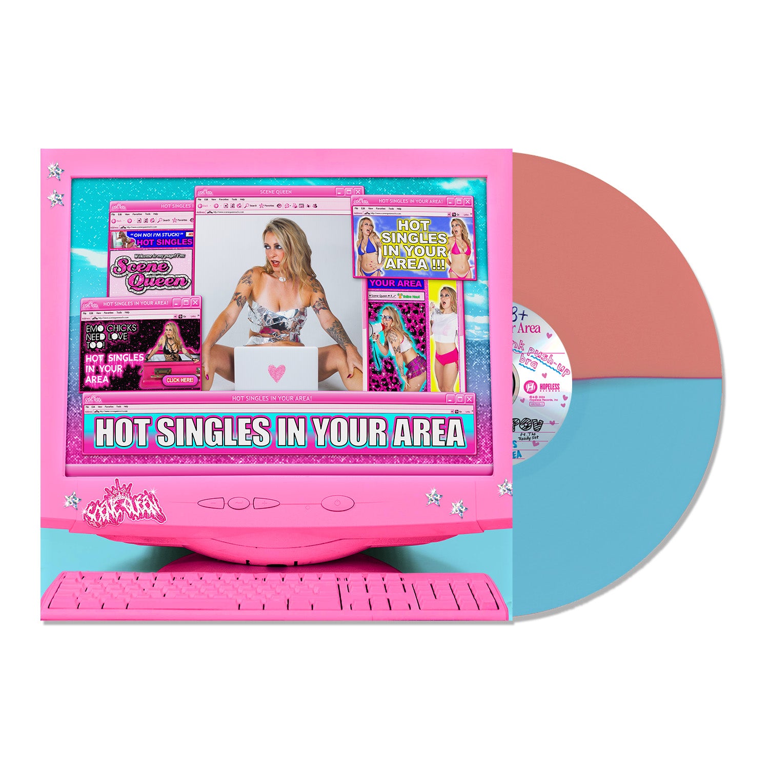 Scene Queen - Hot Singles In Your Area: Limited Pink / Blue Split Vinyl LP
