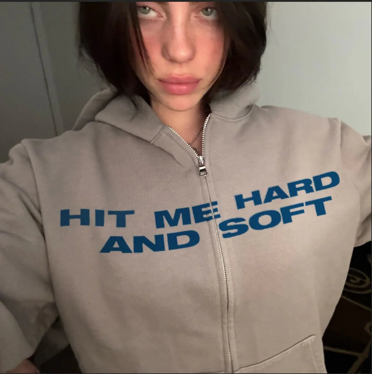 Billie Eilish - Hit Me Hard And Soft Grey Zipper Hoodie