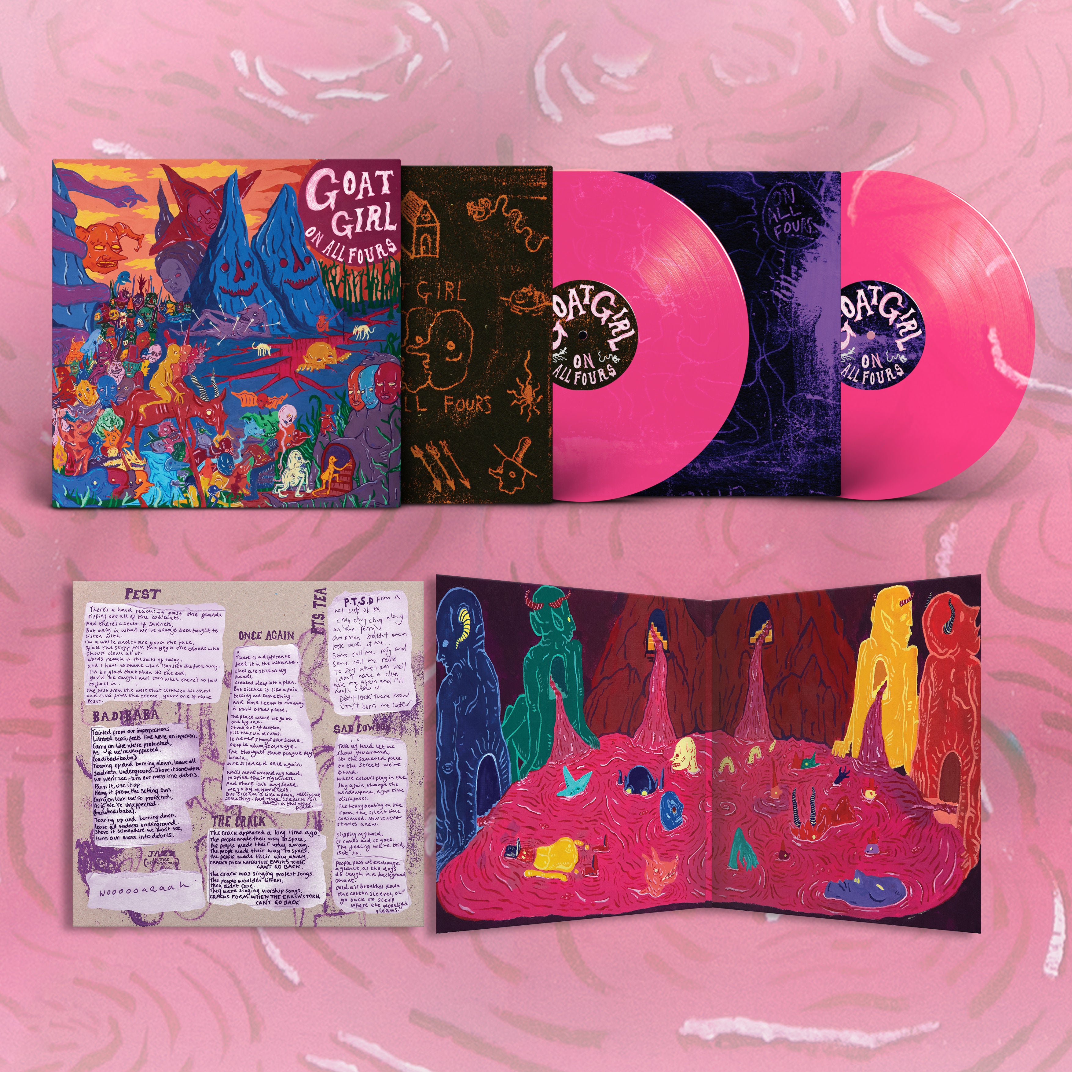 Goat Girl - On All Fours: Limited Transparent Pink Vinyl 2LP