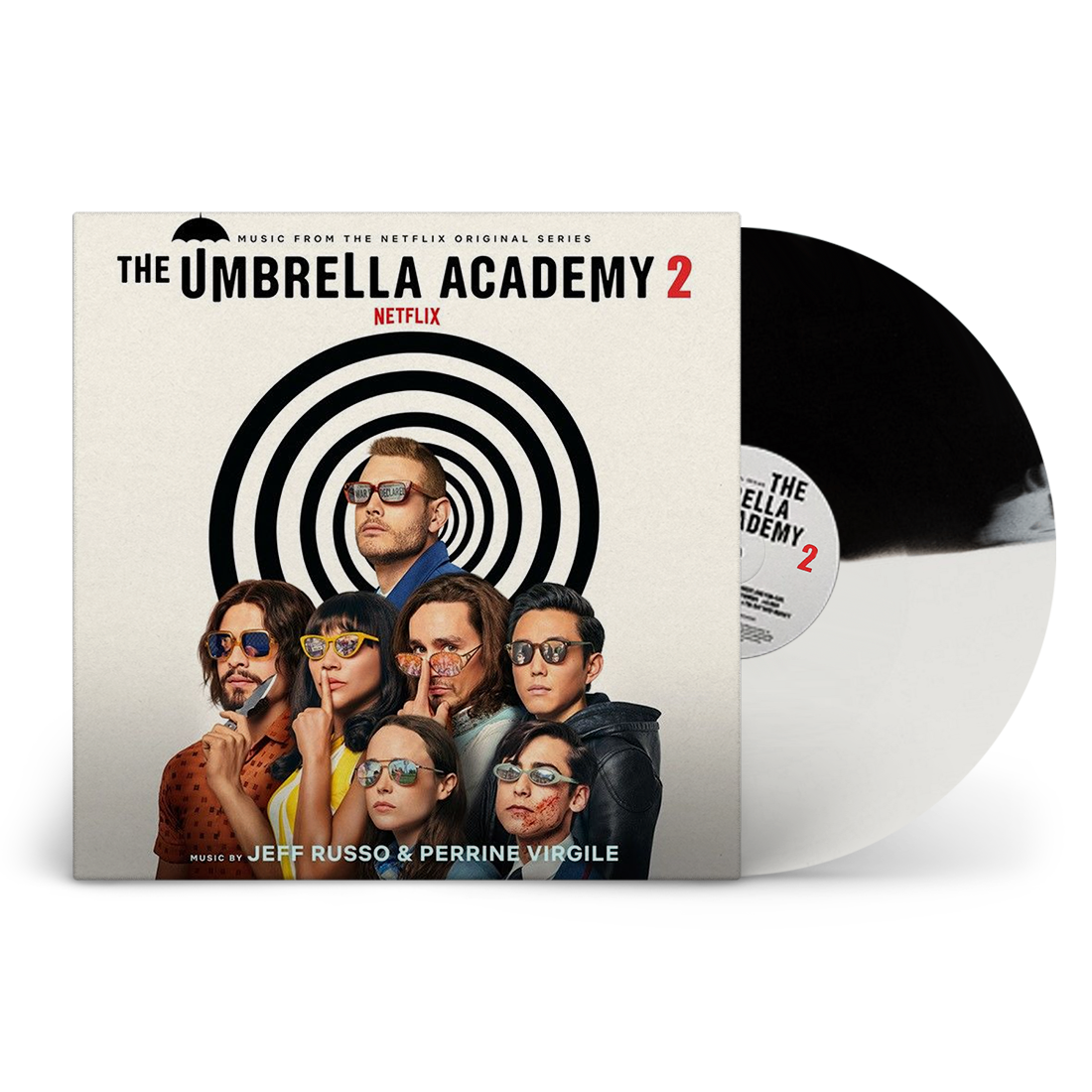 Jeff Russo, Perrine Virgile - The Umbrella Academy 2: Exclusive Black + White Split Vinyl LP